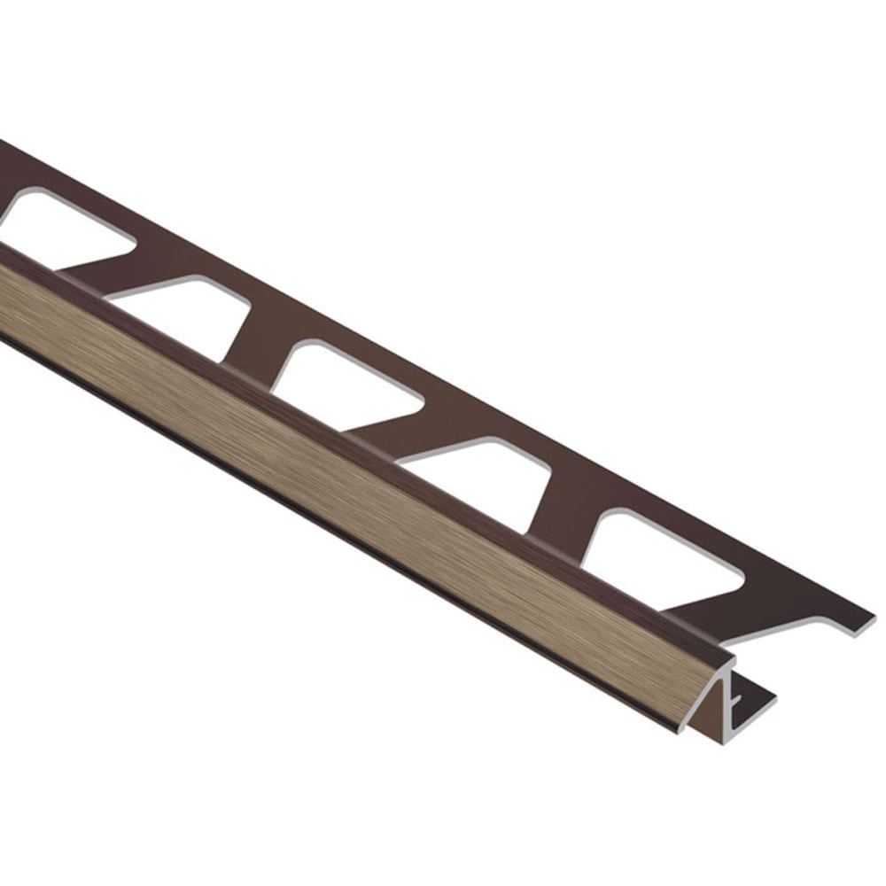Schluter Systems ATK80ABGB Reno-TK 0.313-in W x 98.5-in L Brushed Antique Bronze Anodized Aluminum Aluminum Reducer Tile Edge Trim