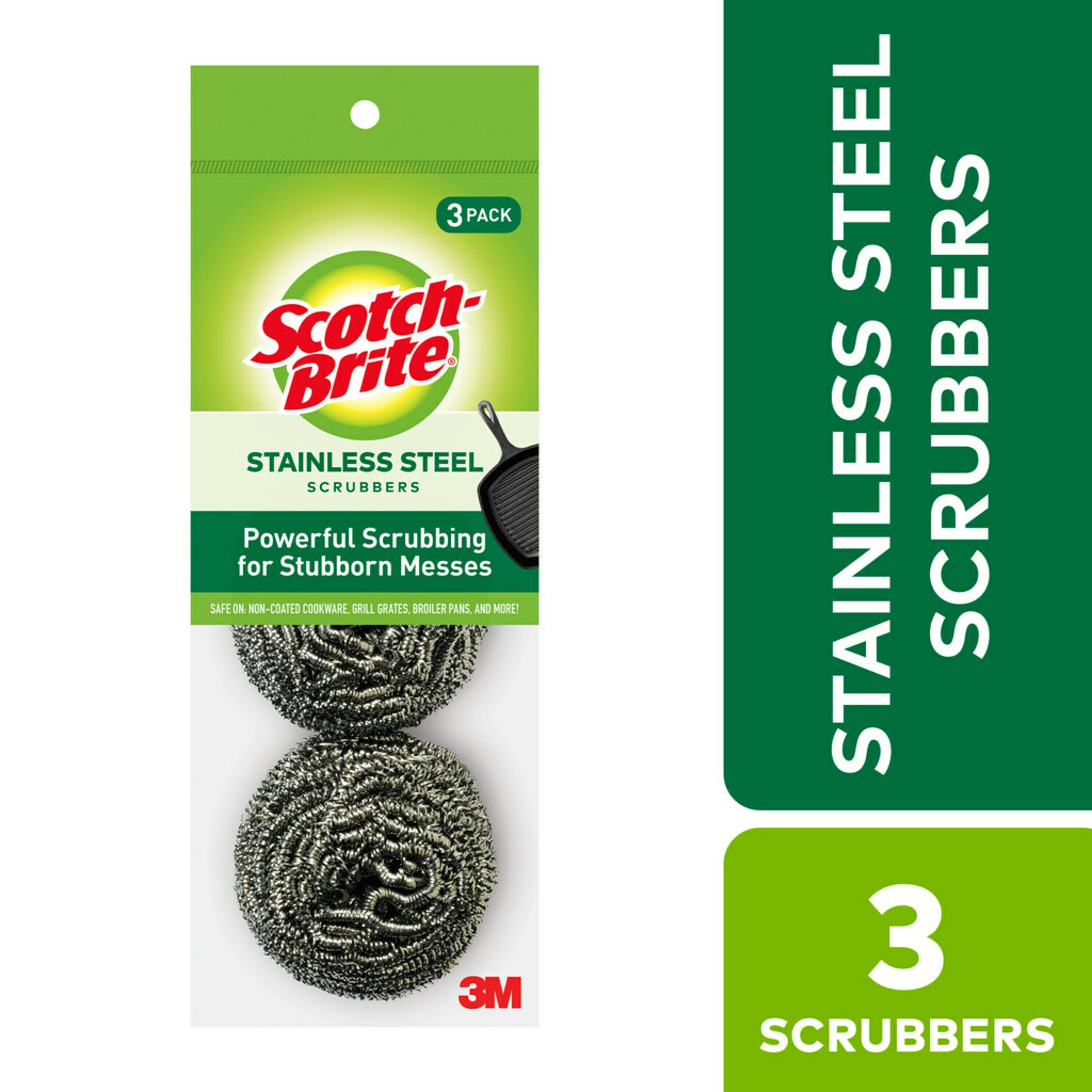 Scotch-Brite Stainless Scouring Pad Stainless Steel Scouring Pad (3-Pack)  in the Sponges & Scouring Pads department at