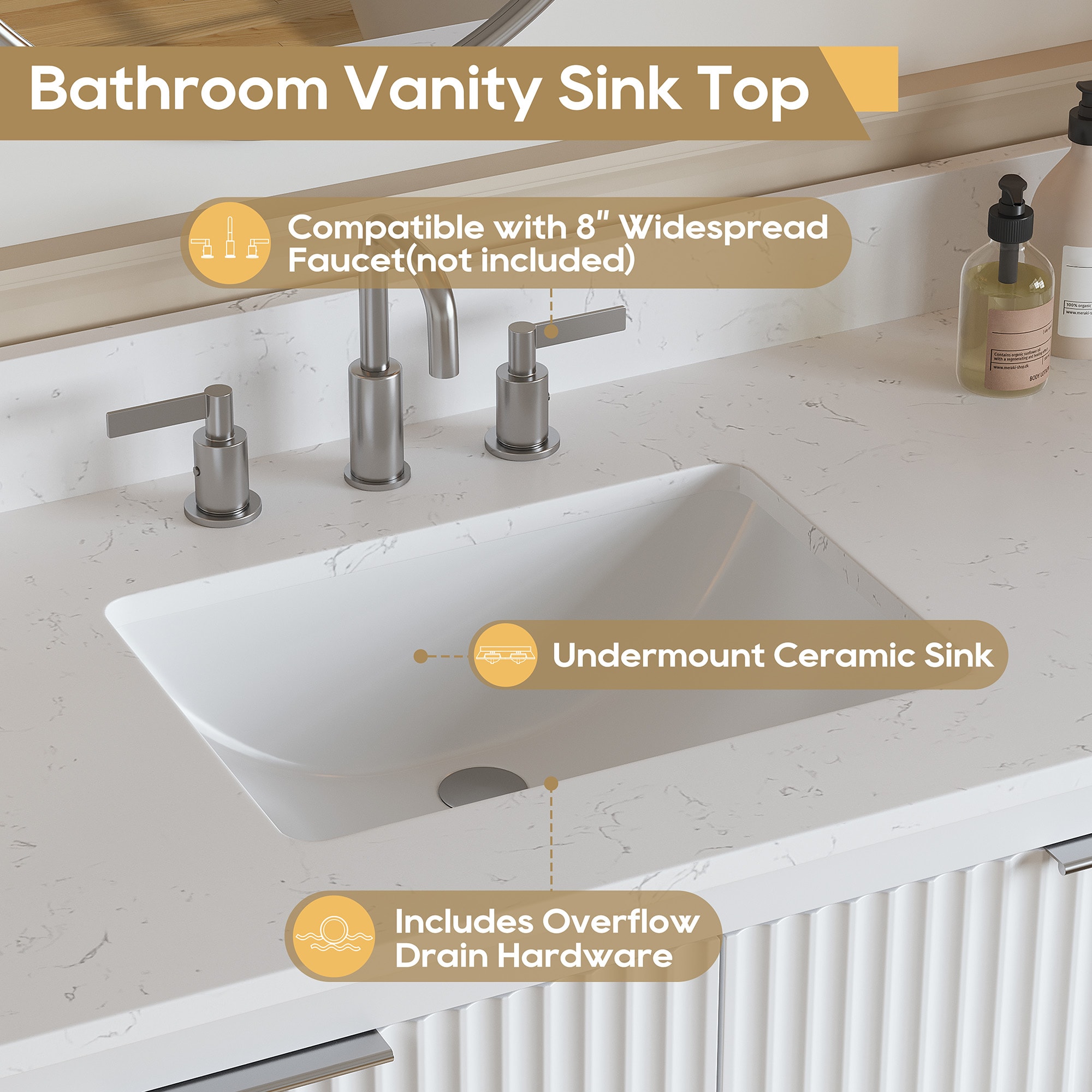 DELUXE LIVING V24001-60WT Bath-Vanity-Combo - View #9