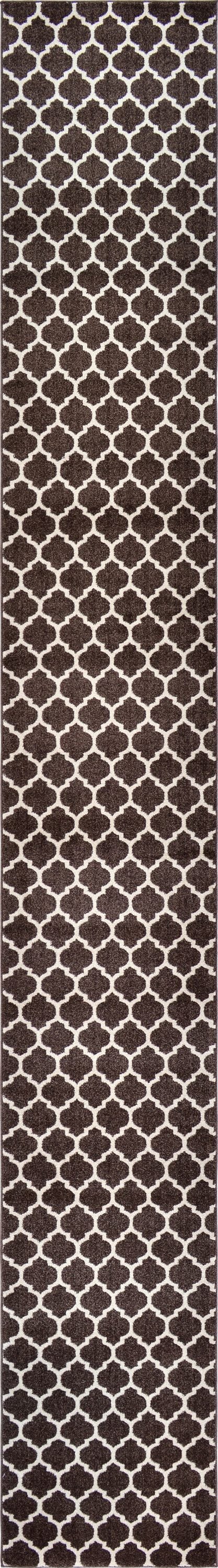Unique Loom 3118712 Philadelphia Trellis 2 x 20 (ft) Loomed Polypropylene Chocolate Brown Rectangular Indoor Geometric Industrial Runner rug