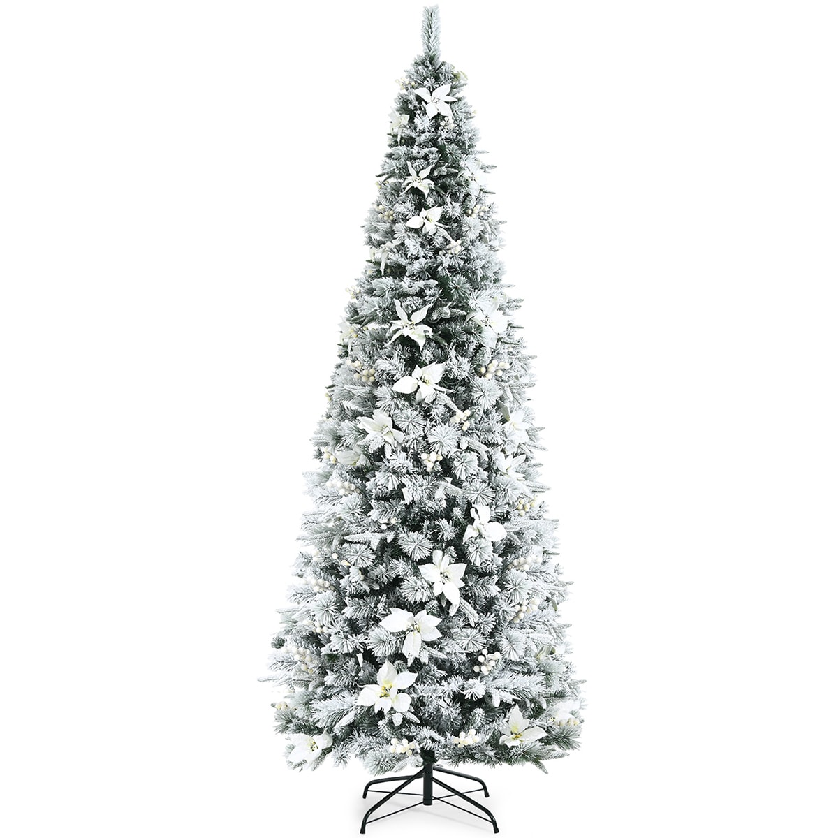 WELLFOR CM-HWY-23503 8-Feet Pencil Flocked Artificial Christmas Tree