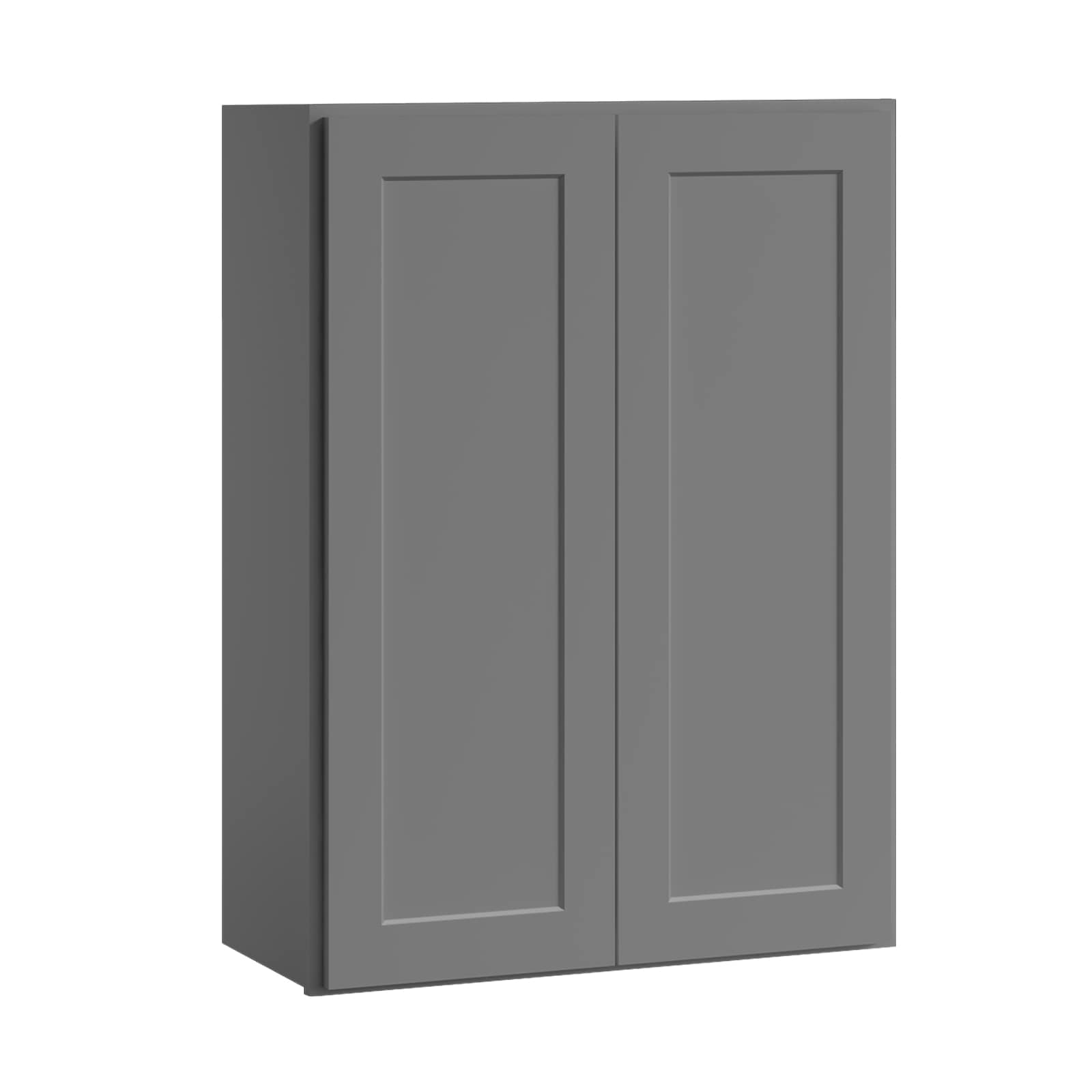 LOVMOR 27-in W x 12-in D x 42-in H in Shaker Grey Plywood Ready to Assemble Wall Kitchen Cabinet with Doors and Shelves #SG-W2742-LOWES