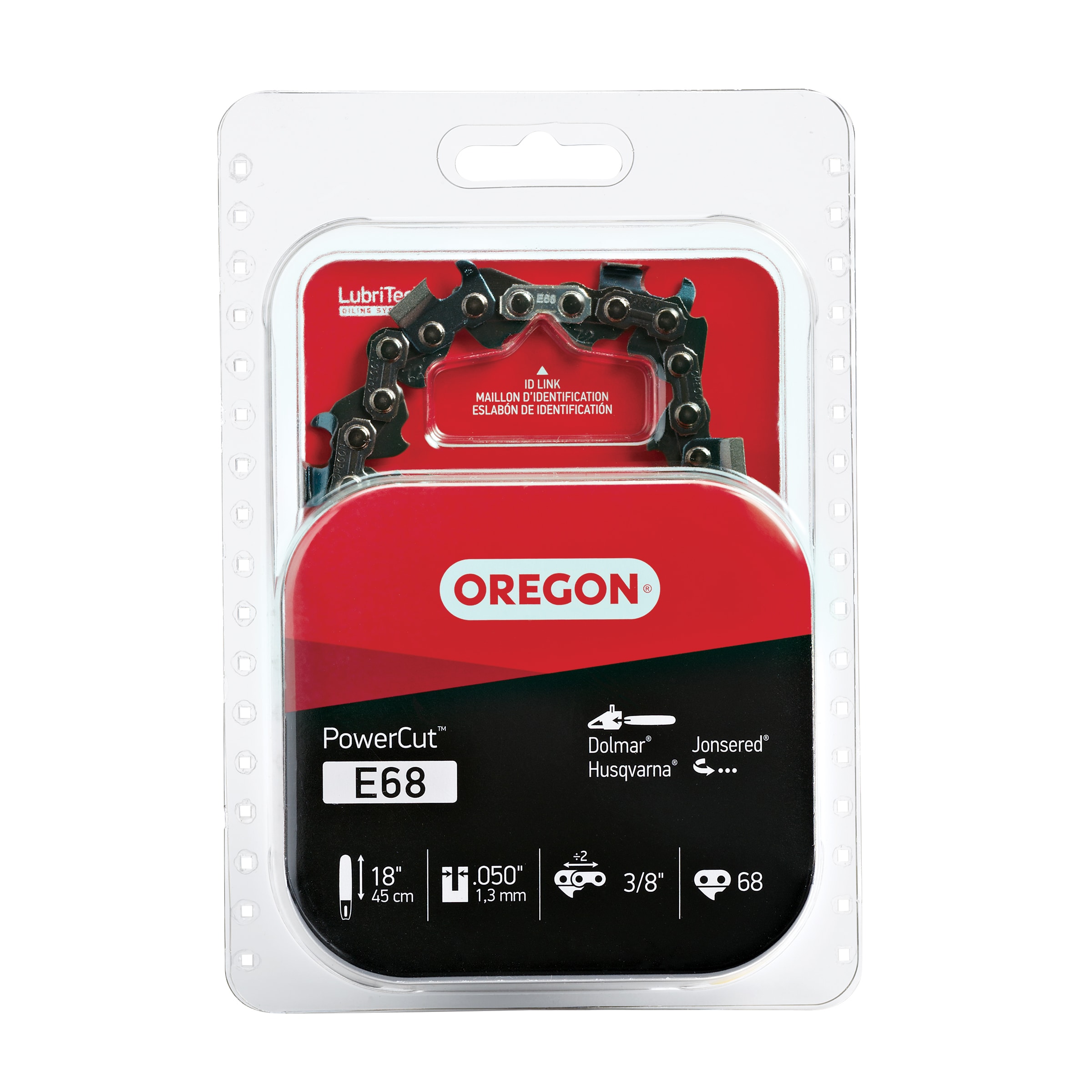 Oregon E68 E68 68 Link Replacement Chainsaw Chain For 18-in , 0.05-in Gauge , 3/8-in Pitch