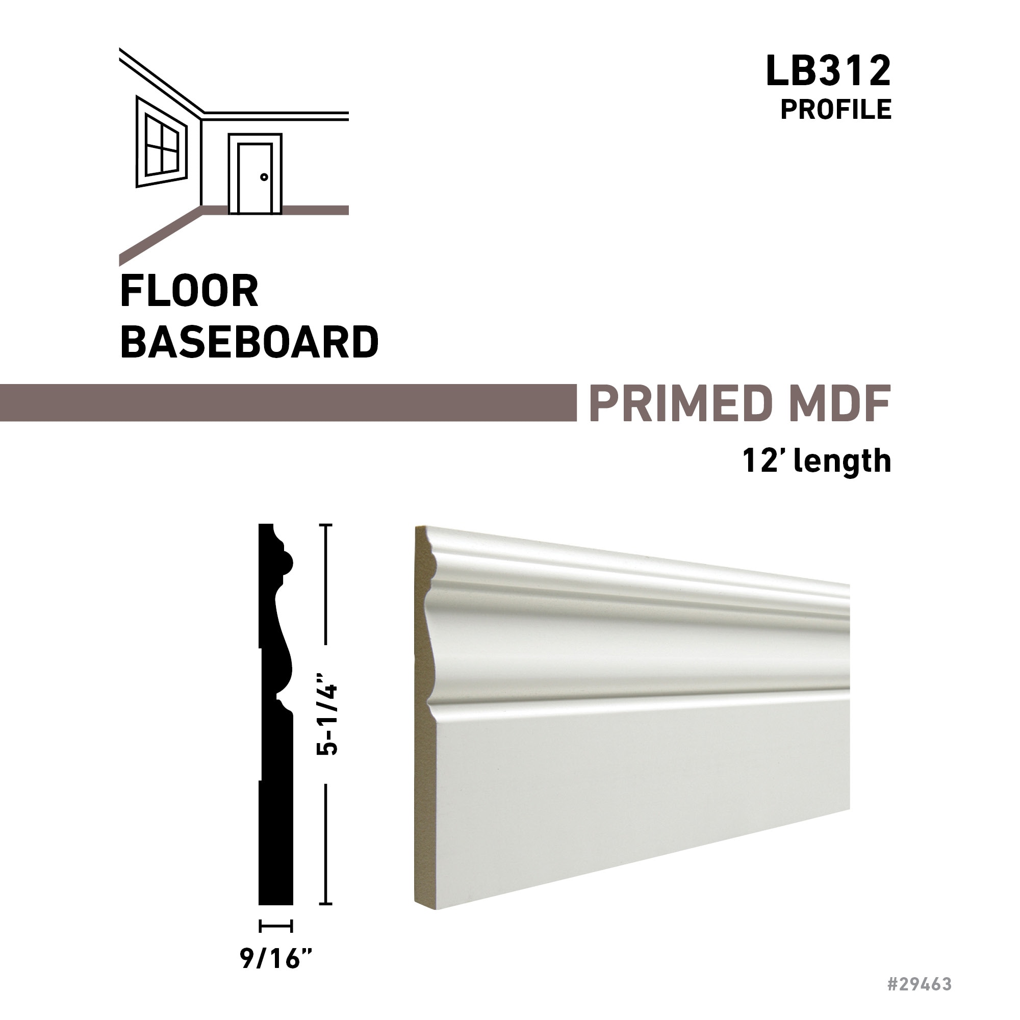 RELIABILT B 31212FBDPM Baseboard-Moulding - View #4