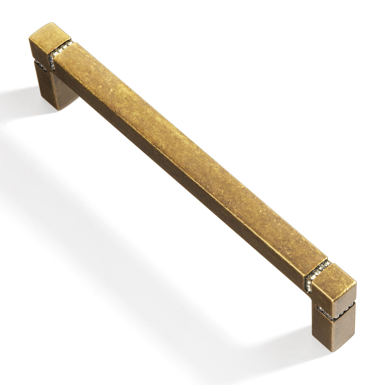 Miaokesen 2063GT-128 5-1/16-in , 128mm Center to Center Antique Brass Rectangular Handle Drawer Pulls 6 -Pack