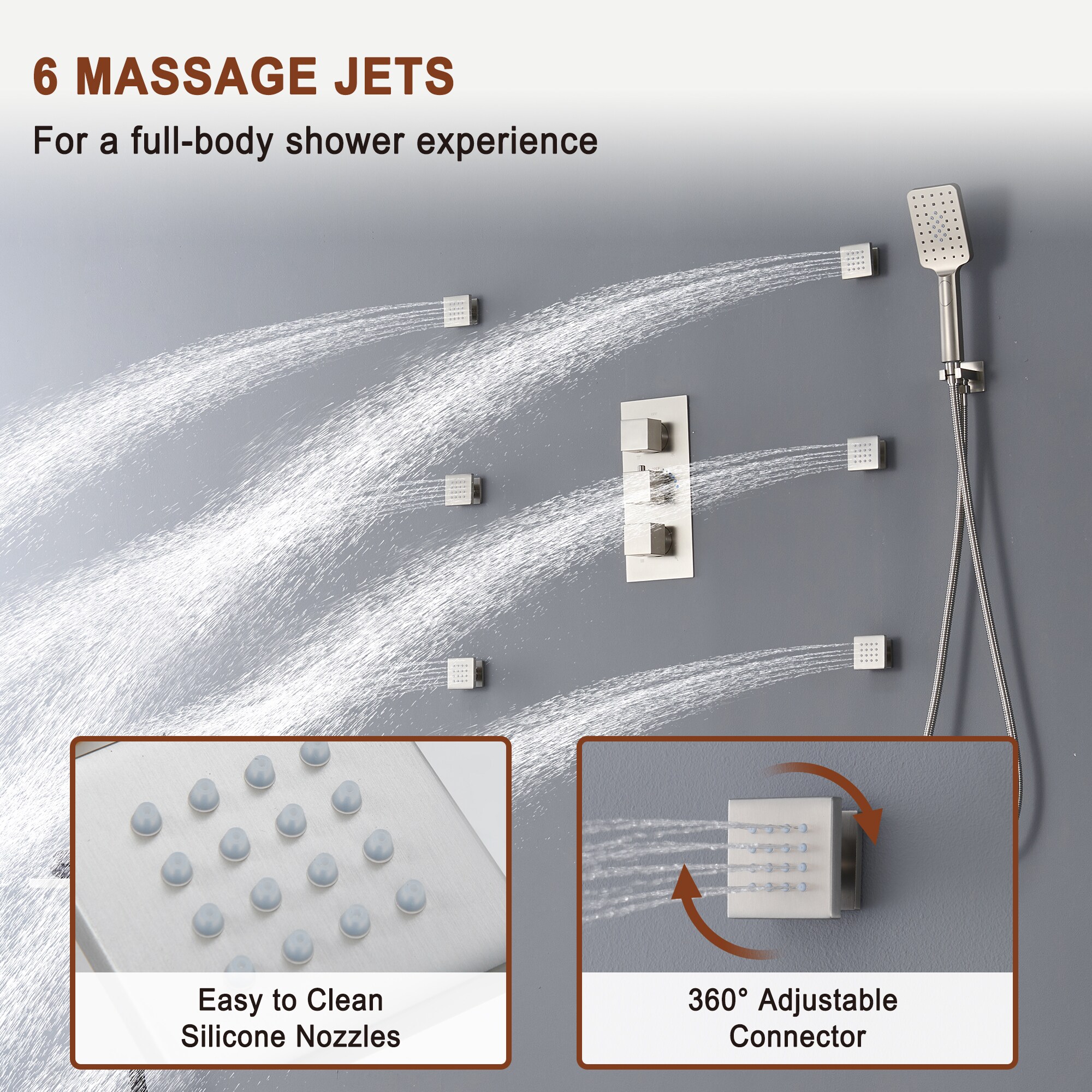 Mondawe WF-6708-12BN Showerhead-Bar-Panels - View #8