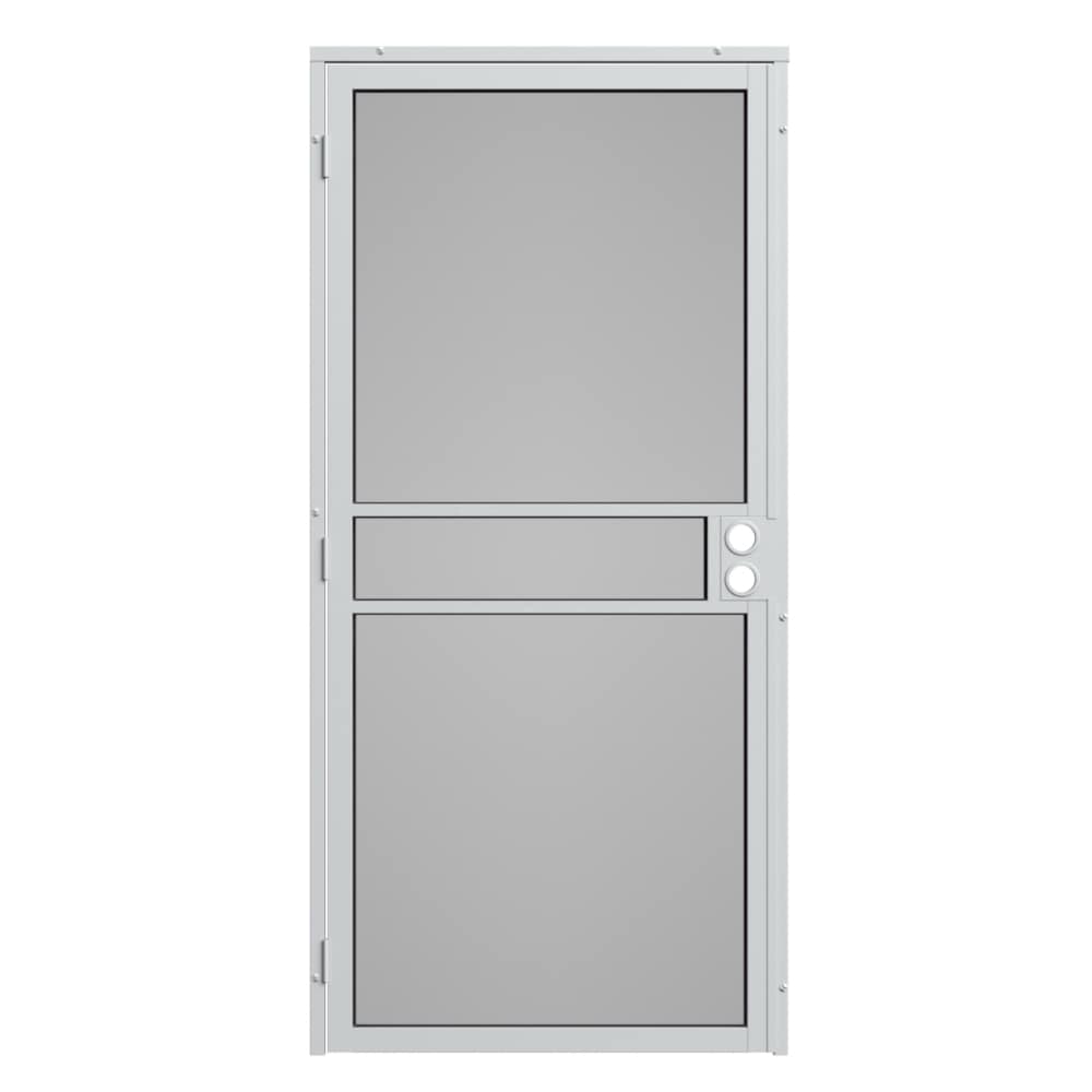 Gatehouse Pasadena 32-in x 81-in White Steel Surface Mount Security Door  with Black Screen at