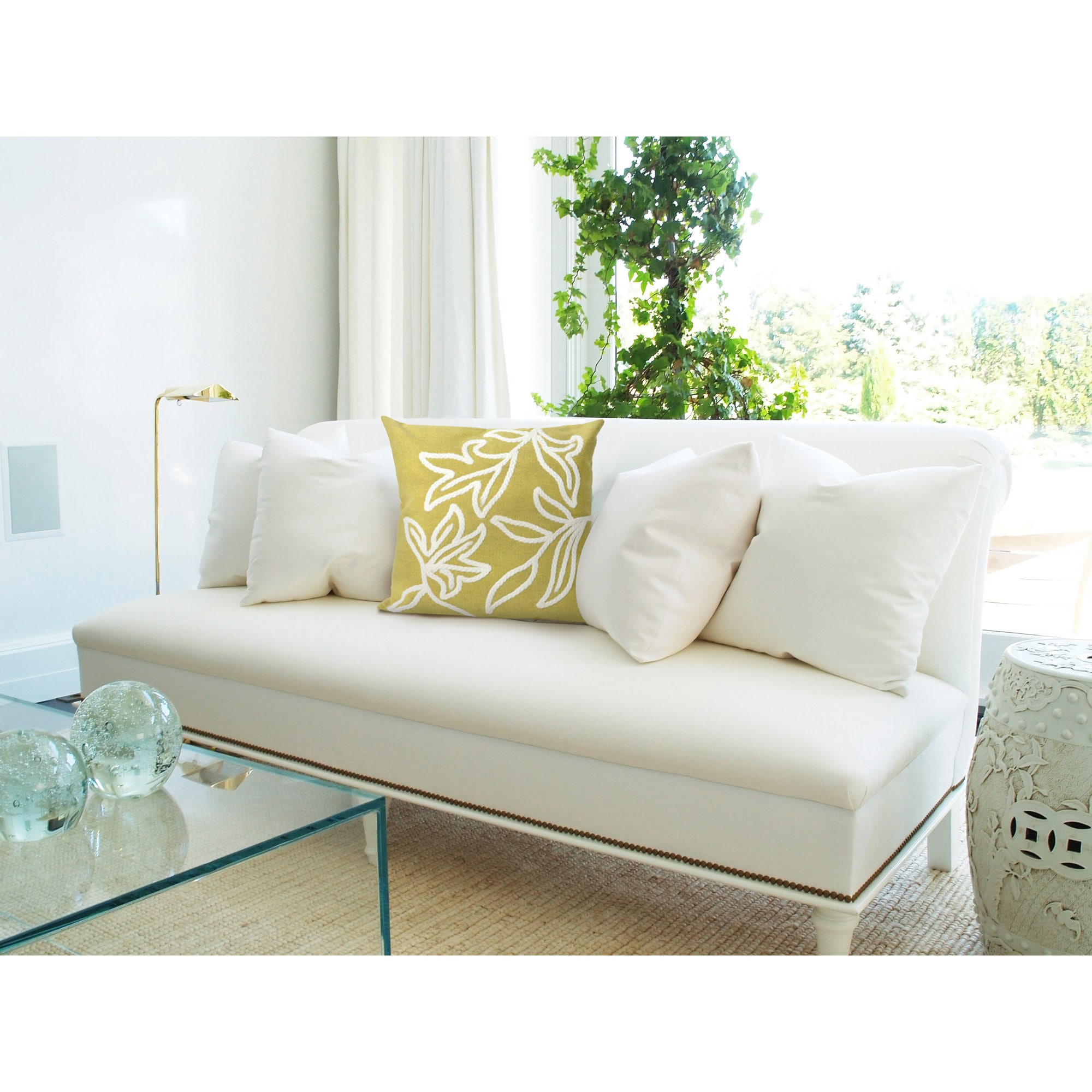 Liora Manne 7SA2S307606 Visions I 20-in x 20-in Lime Square Indoor Decorative Pillow