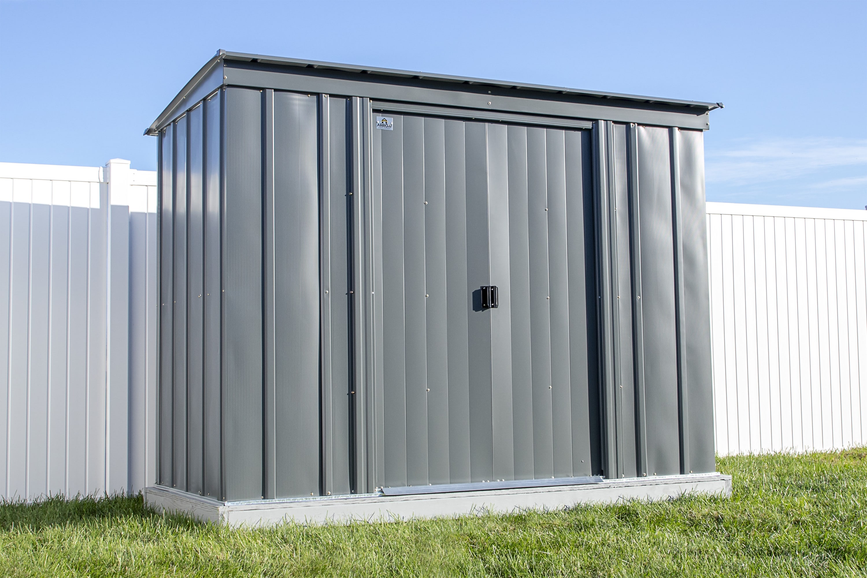 8 ft. x 4 ft. Charcoal Galvanized Steel Storage Shed