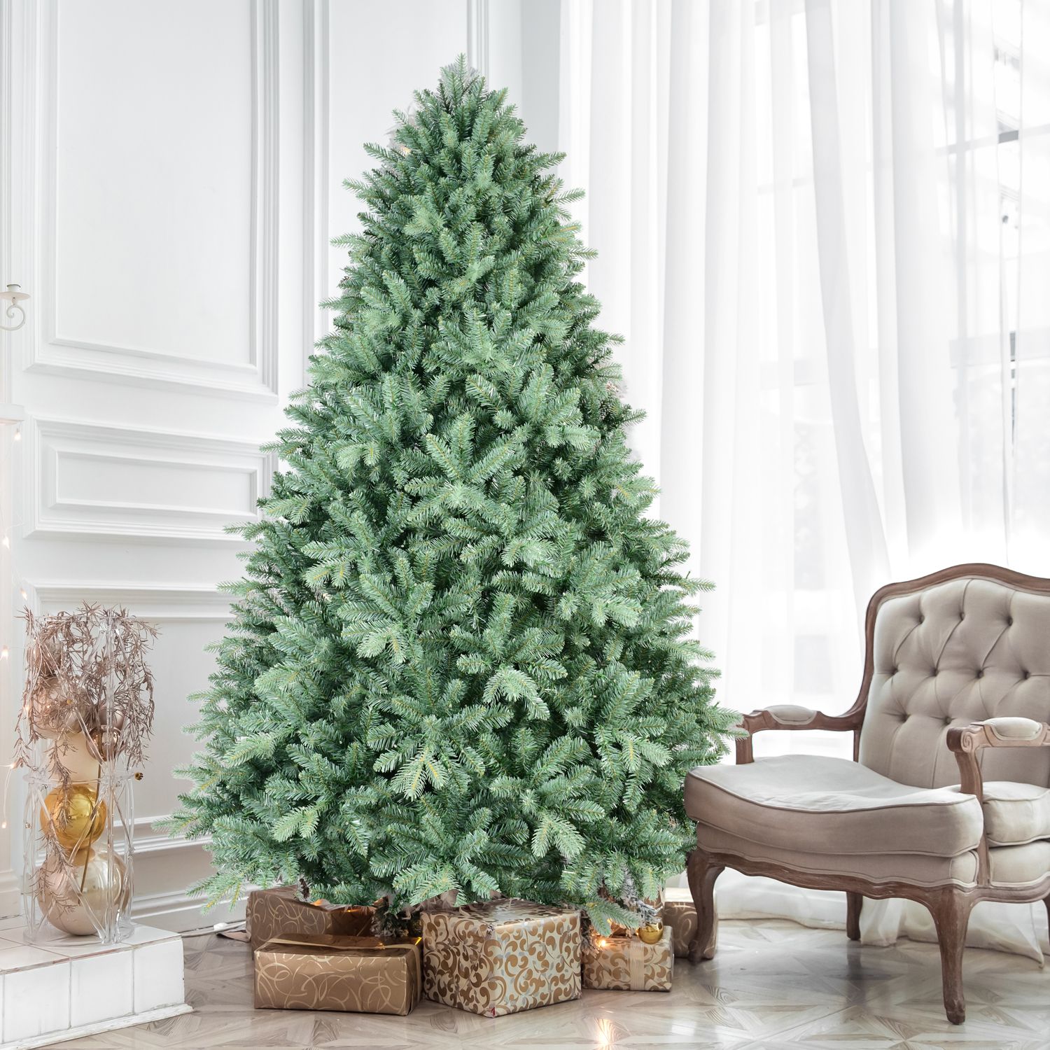OBERSTER 4 Ft Christmas Tree with 592 Tips Unique Full-Bodied Tree with Hinged Branches Stable Metal Stand Eye Catching Holiday Decor