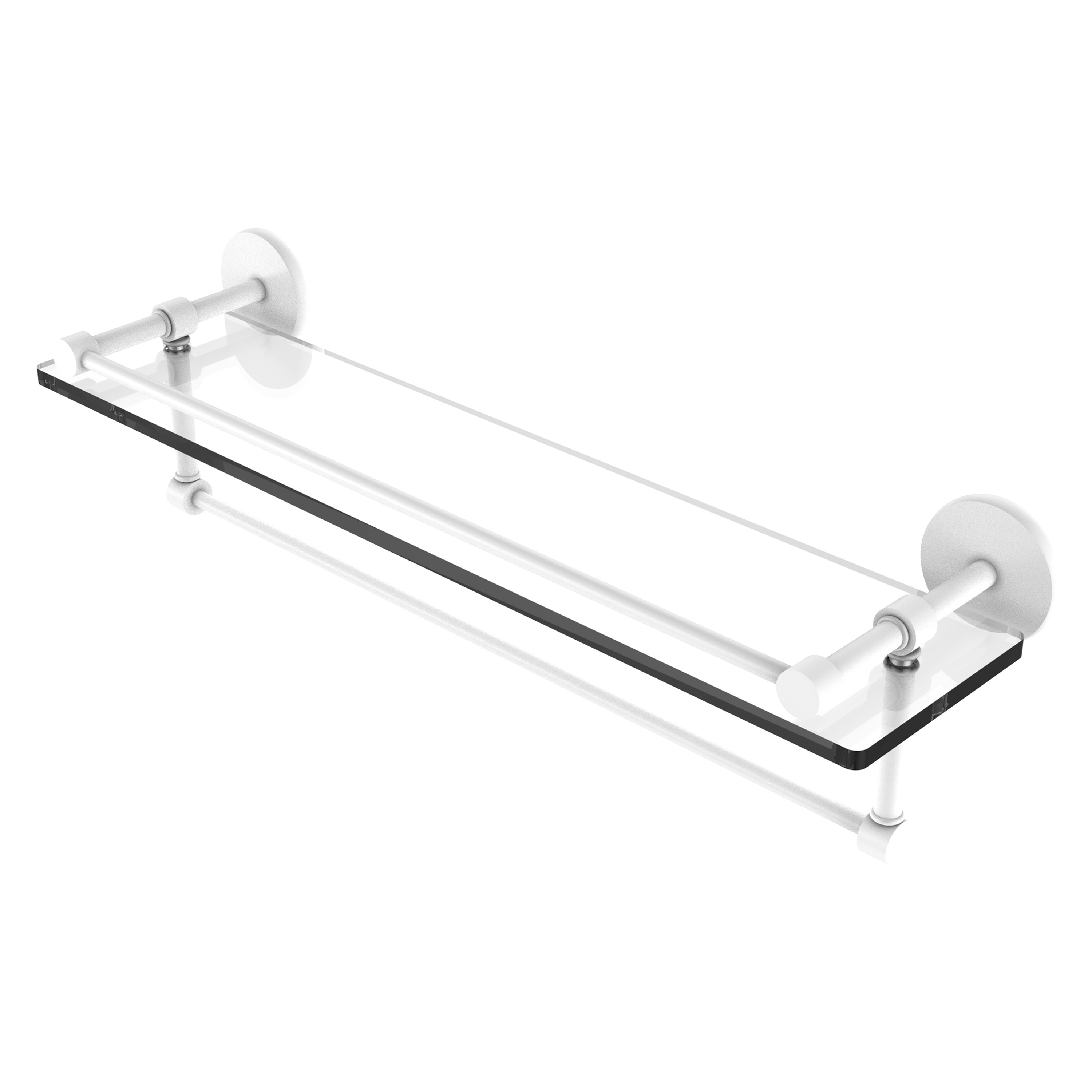 Allied Brass P1000-1TB/22-GAL-WHM Prestige Skyline Matte White Wall mount Bathroom Shelf ( 22-in x 5-in x 5-in )