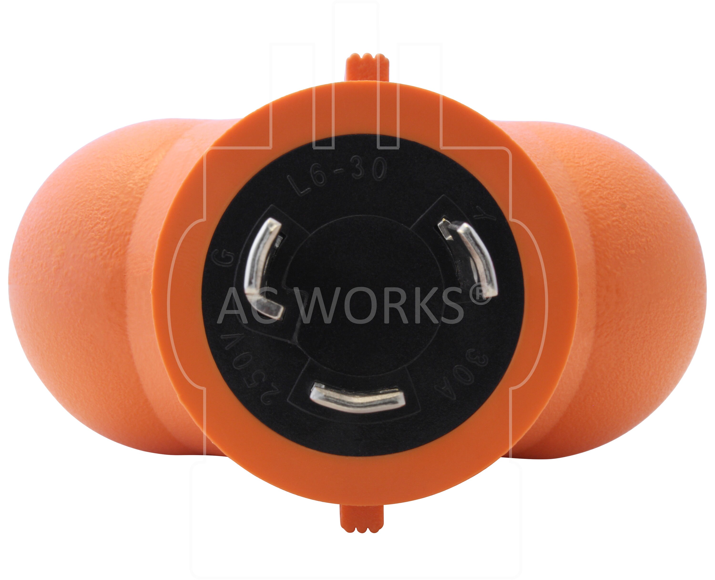 AC WORKS NEMA 6-30 Male Plug to NEMA 6-20 Female Connector 20-Amp 3-wire  Grounding Single To Single Orange Basic Elbow Adapter in the Adapters &  Splitters department at