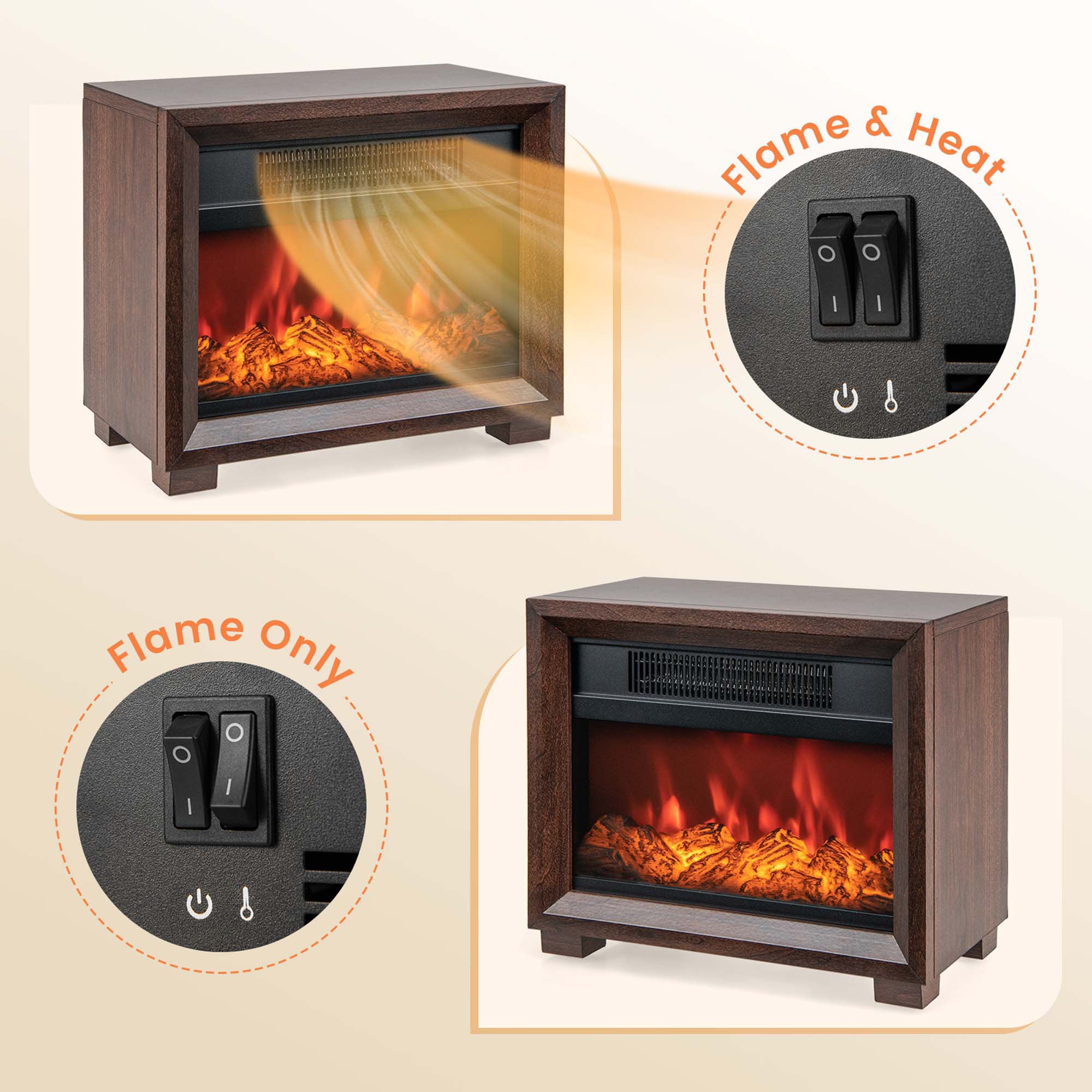 Goplus FP10389US-BN Electric-Fireplaces - View #3