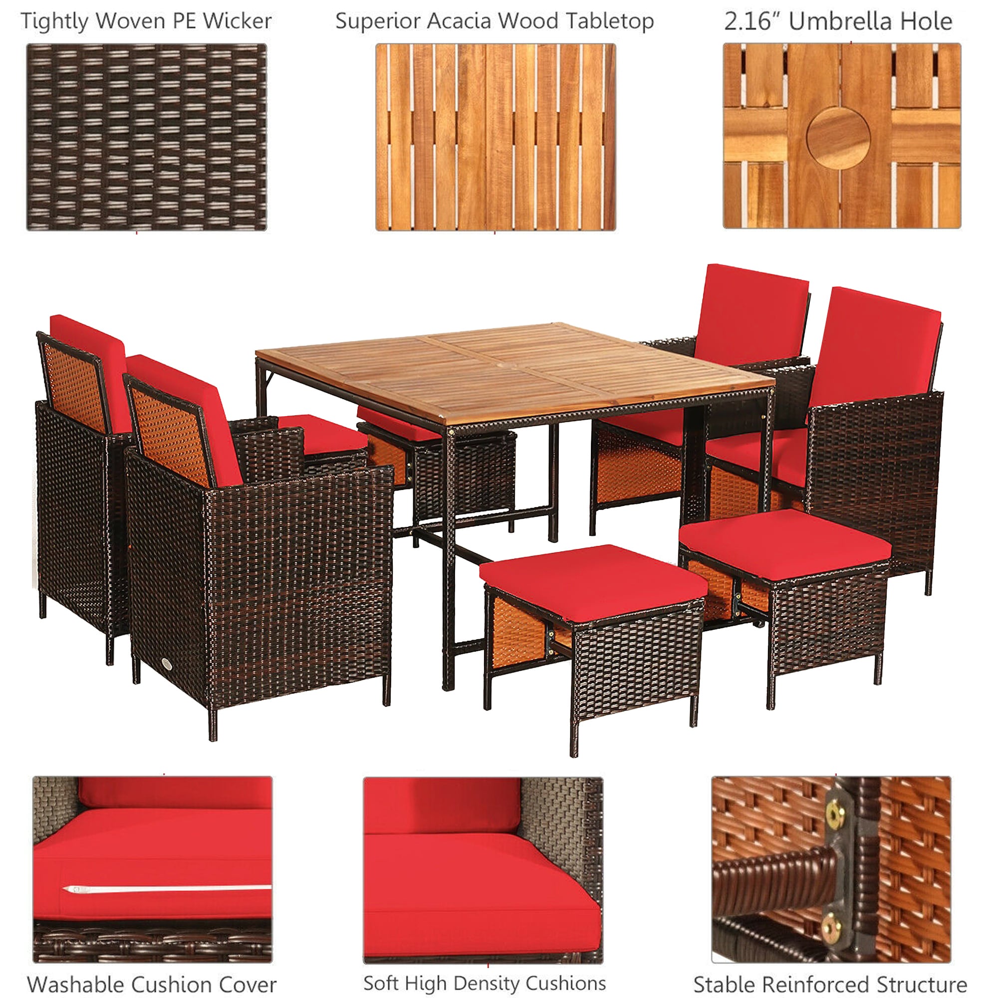 WELLFOR OUJ70674RE+ Patio-Dining-Sets - View #9