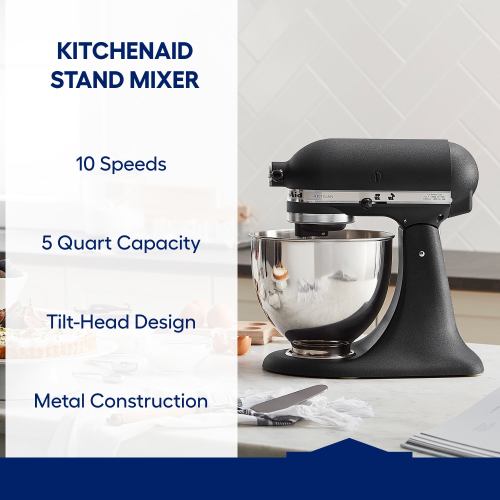 KitchenAid Artisan Cast Iron Black 5-Quart Tilt-head Stand Mixer