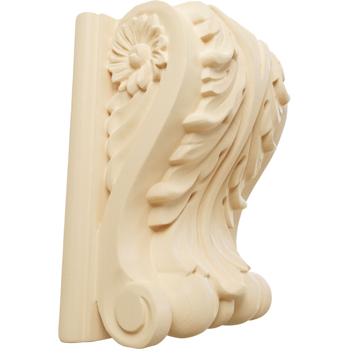 Ekena Millwork CORW05X03X07ABMA 5-in x 3-in x 6.5-in Unfinished Maple Wood Paintable/Stainable Corbel