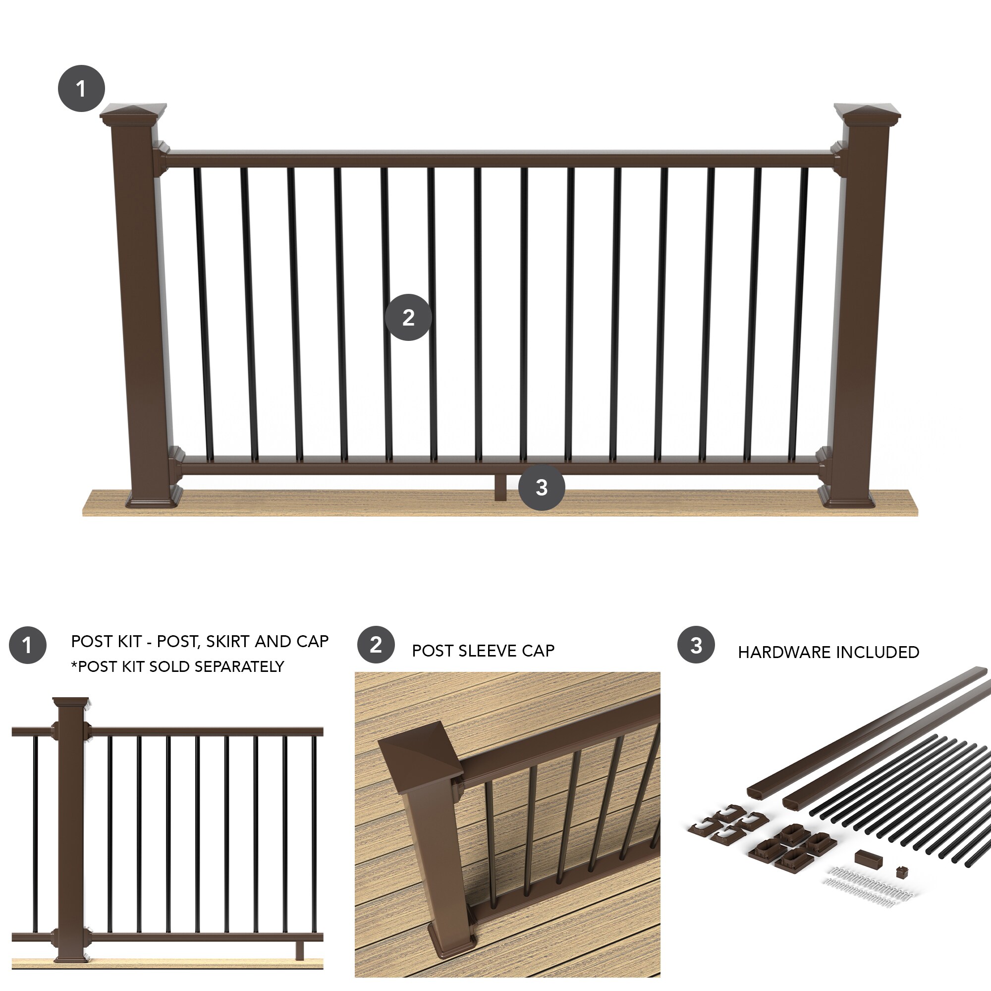 Deckorators Grab and Go 6-ft x 2.75-in x 36-in Brown Composite Deck ...