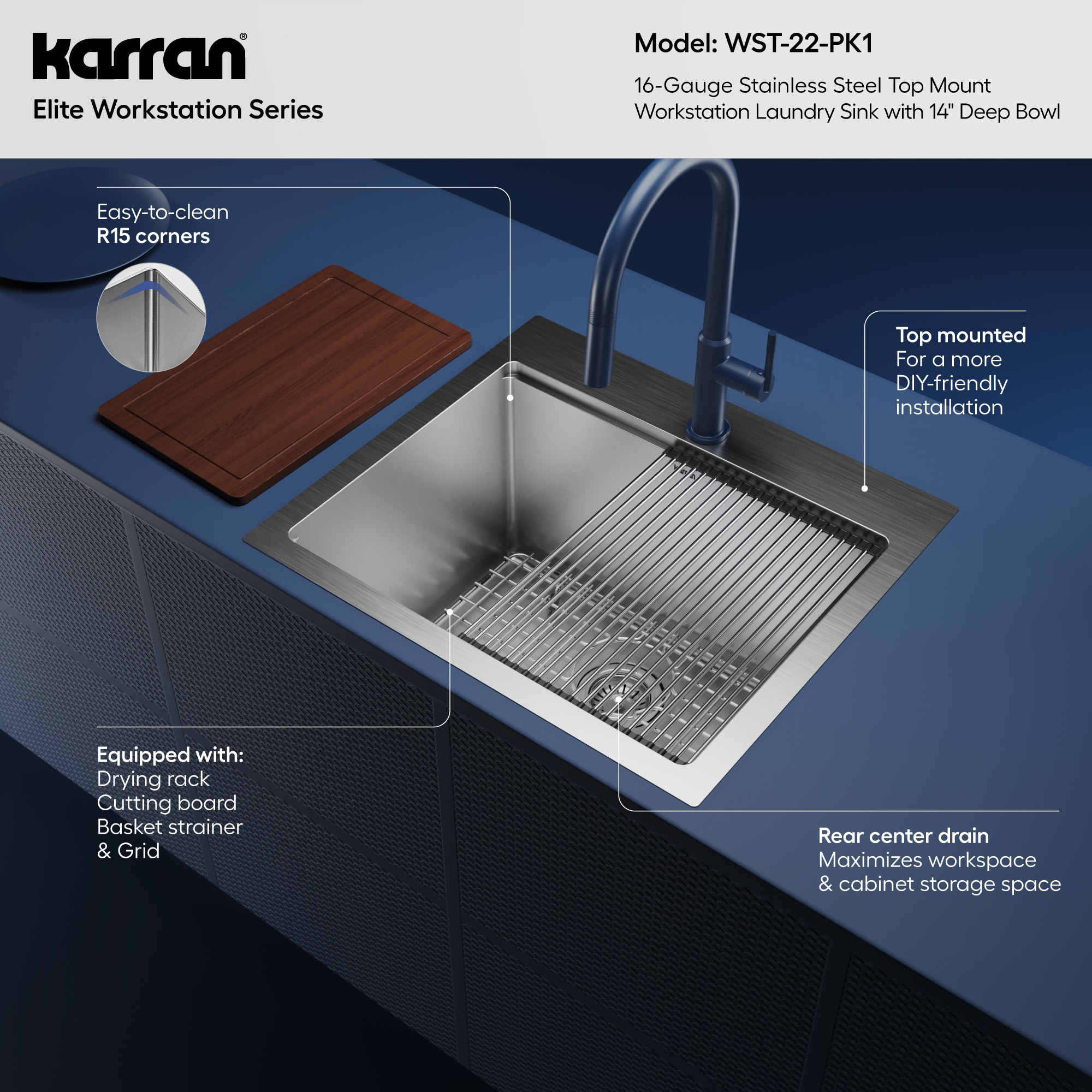 Karran WST-22-PK1 Kitchen-Sinks - View #4