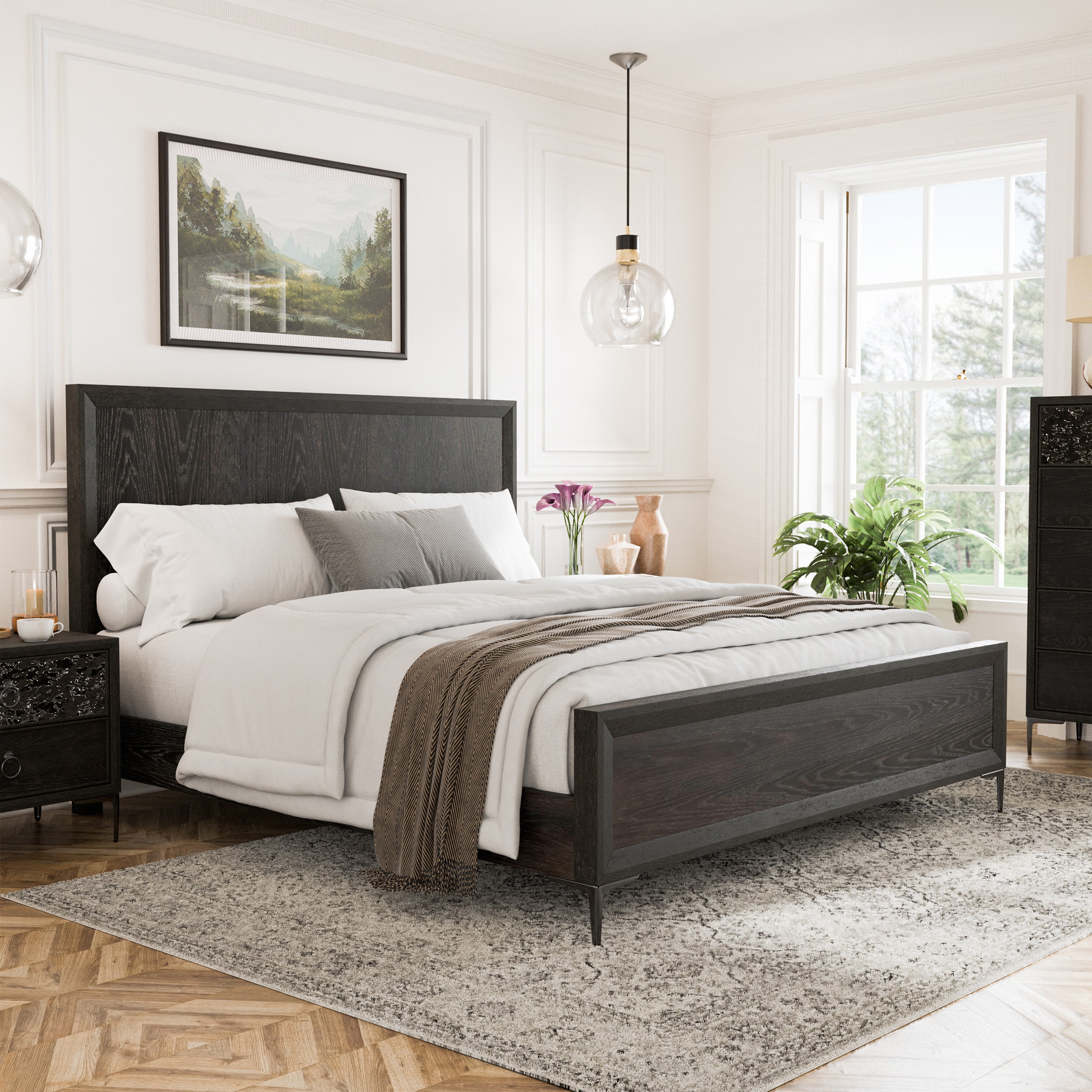 Furniture of America IDF-79008ES-Q Jolt Espresso Queen Wood Panel Bed