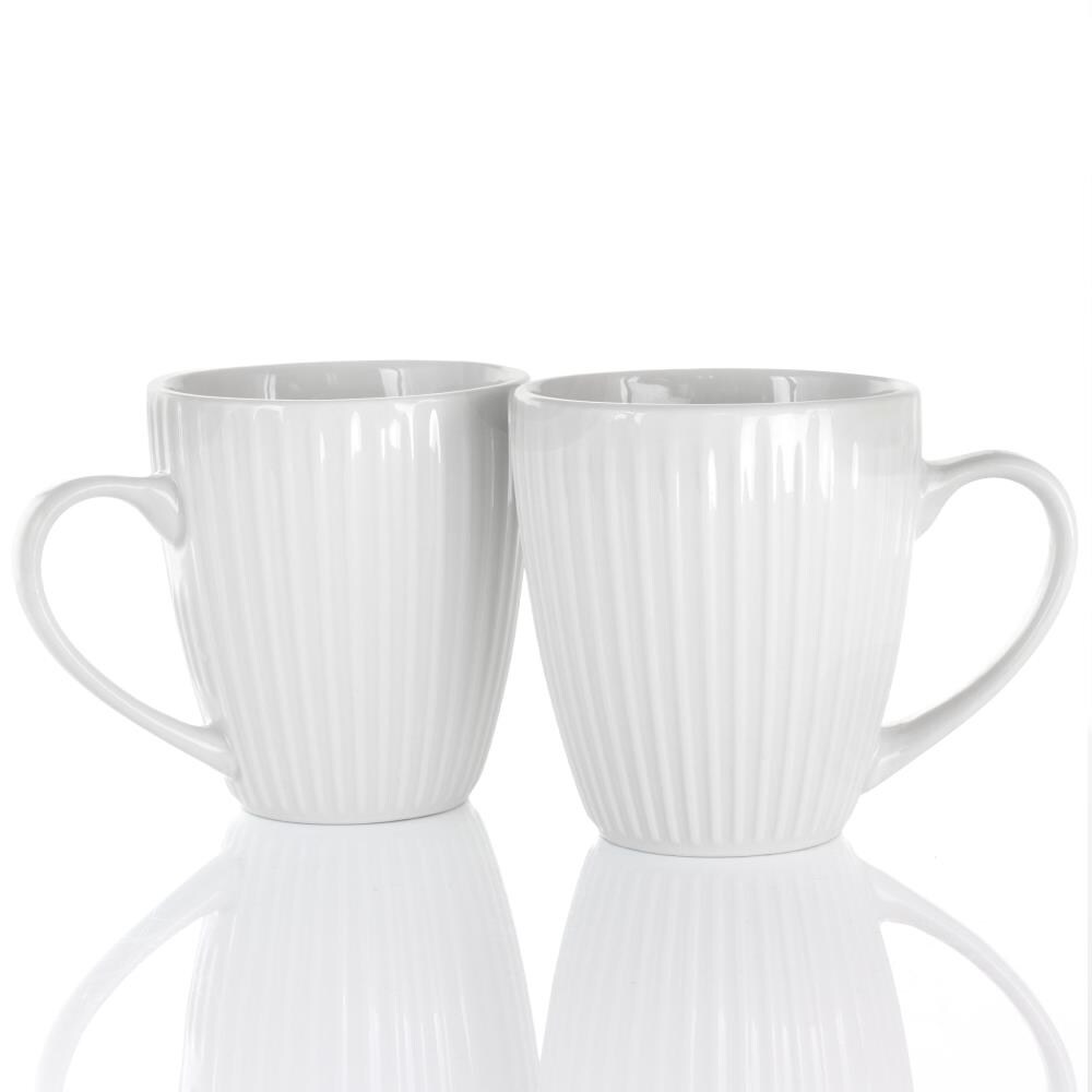 Elama Madeline 12 Piece Porcelain Mug Set in White