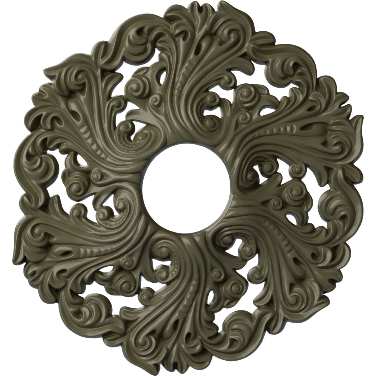 Ekena Millwork CM19ORPTF Orrington 19.625-in W x 19.625-in L Painted Turtle Polyurethane Whole Ceiling Medallion