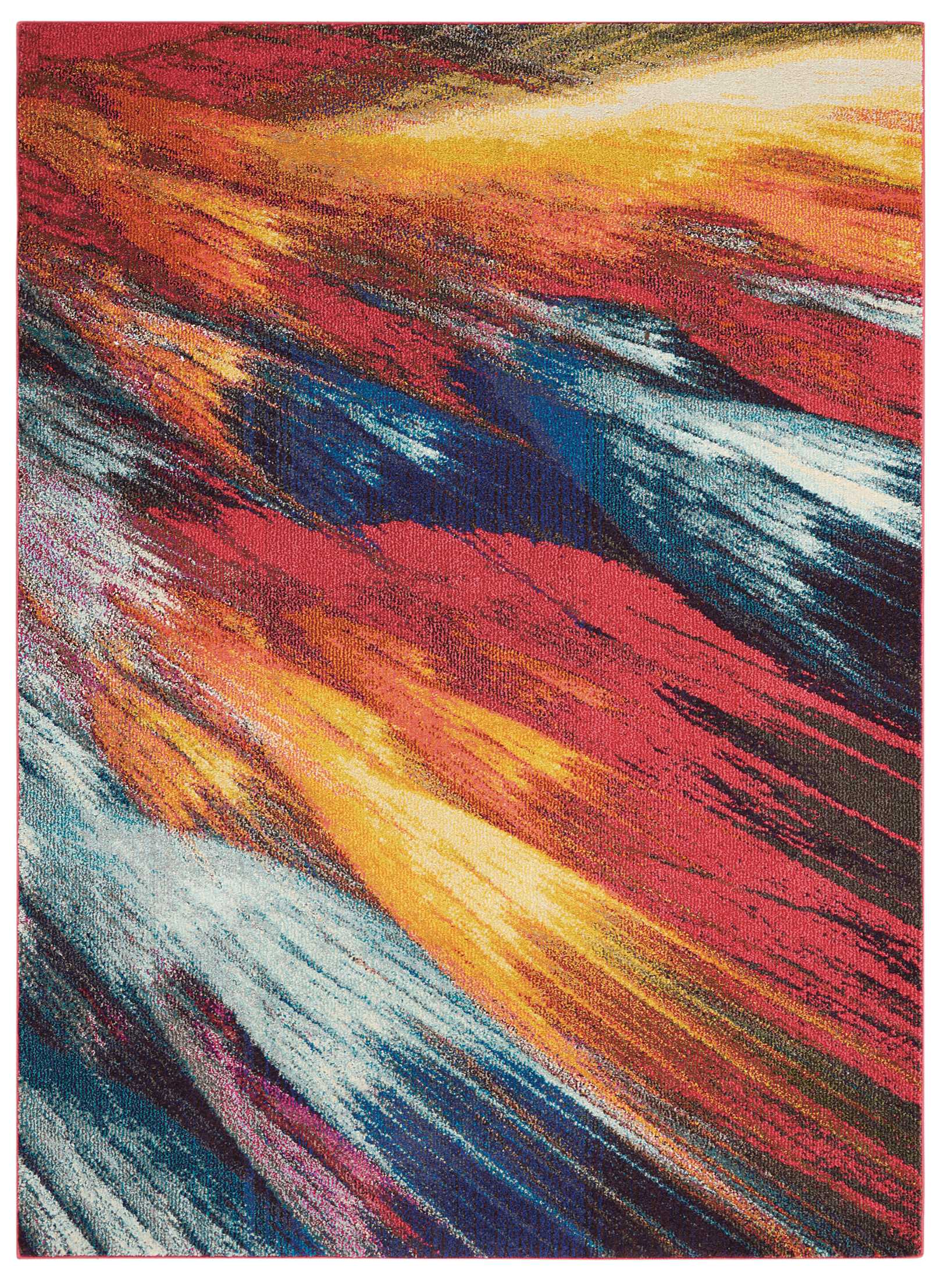 Celestial Supernova Burst 5'3" x 7'3" Abstract Area Rug