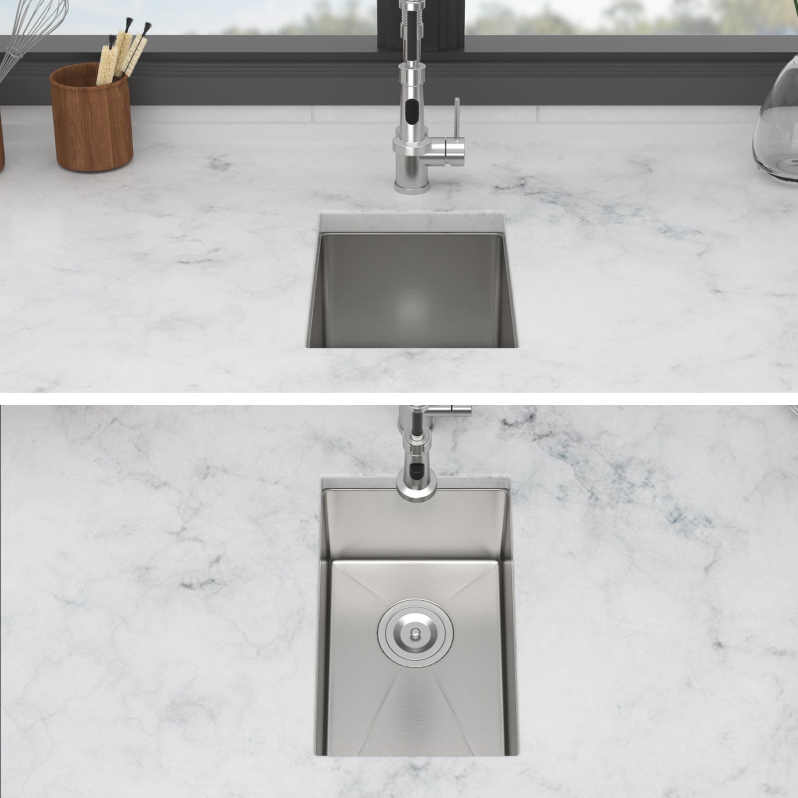 Afhocomp Undermount 12-in x 18-in Stainless Steel 16 Gauge Single bowl Kitchen Sink in Silver