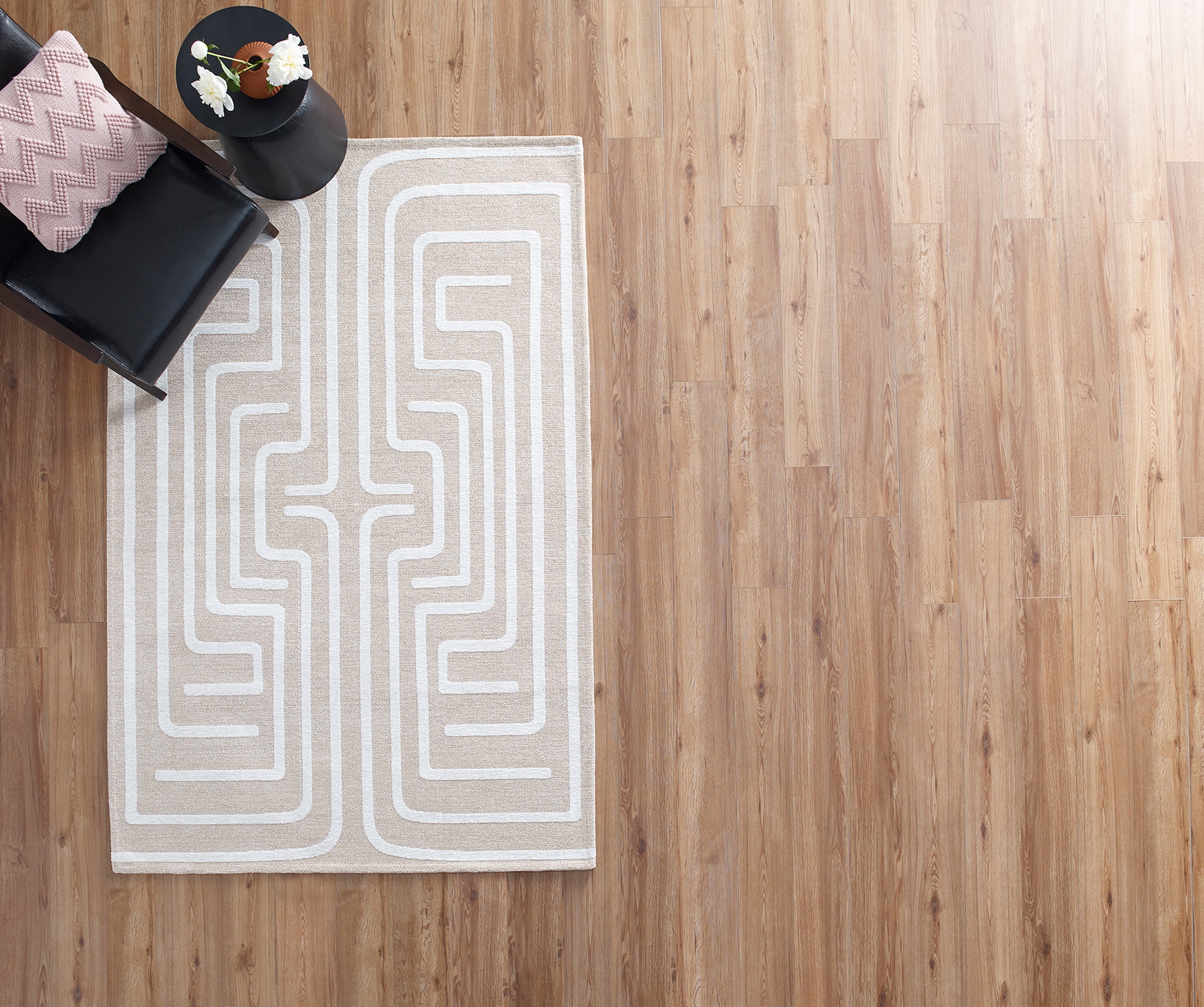 Origin 21 33061 Path of Ivory 5 x 8 (ft) Polyester Prairie Warm Rectangular Indoor Area rug