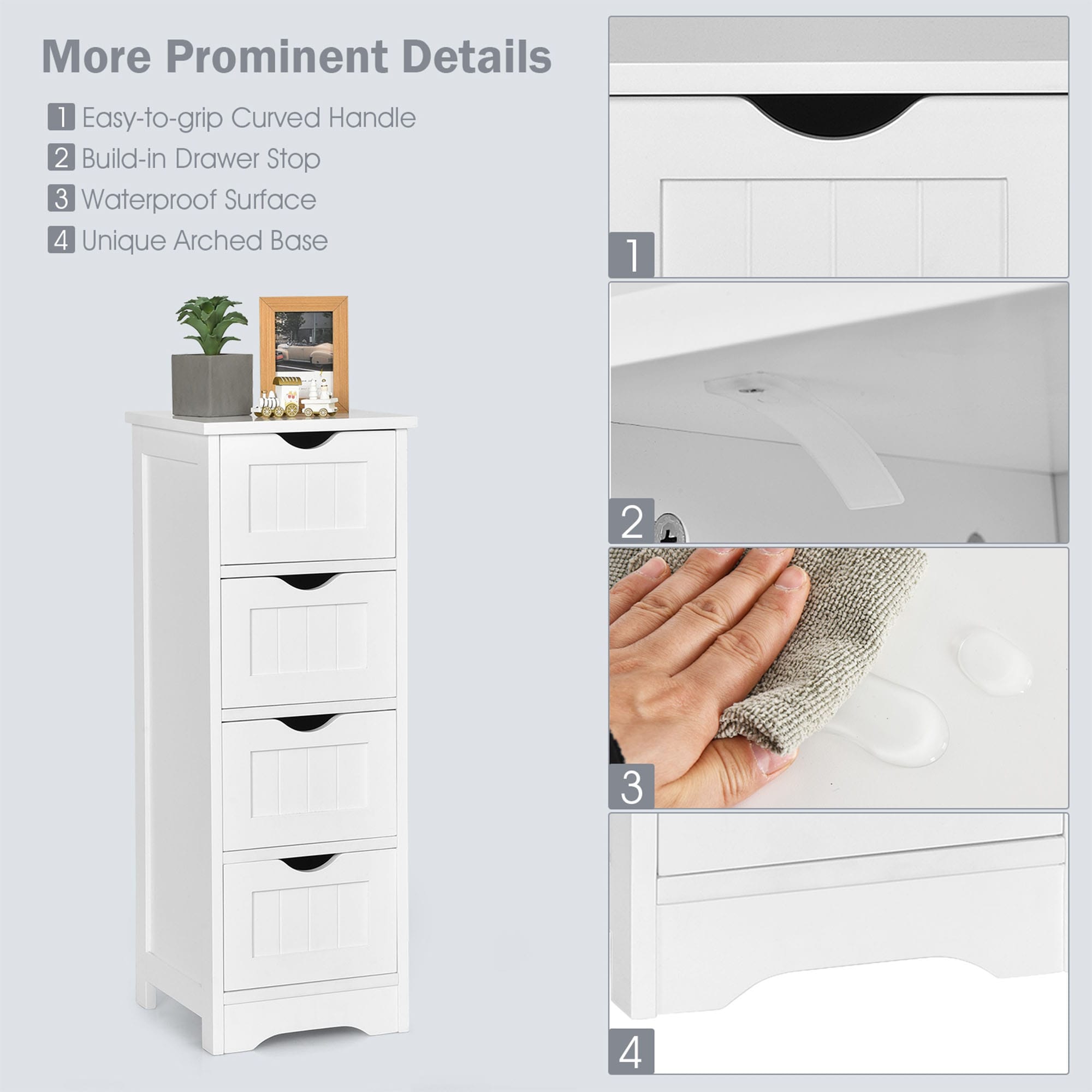 WELLFOR OUJ66969WH Linen-Cabinets - View #7