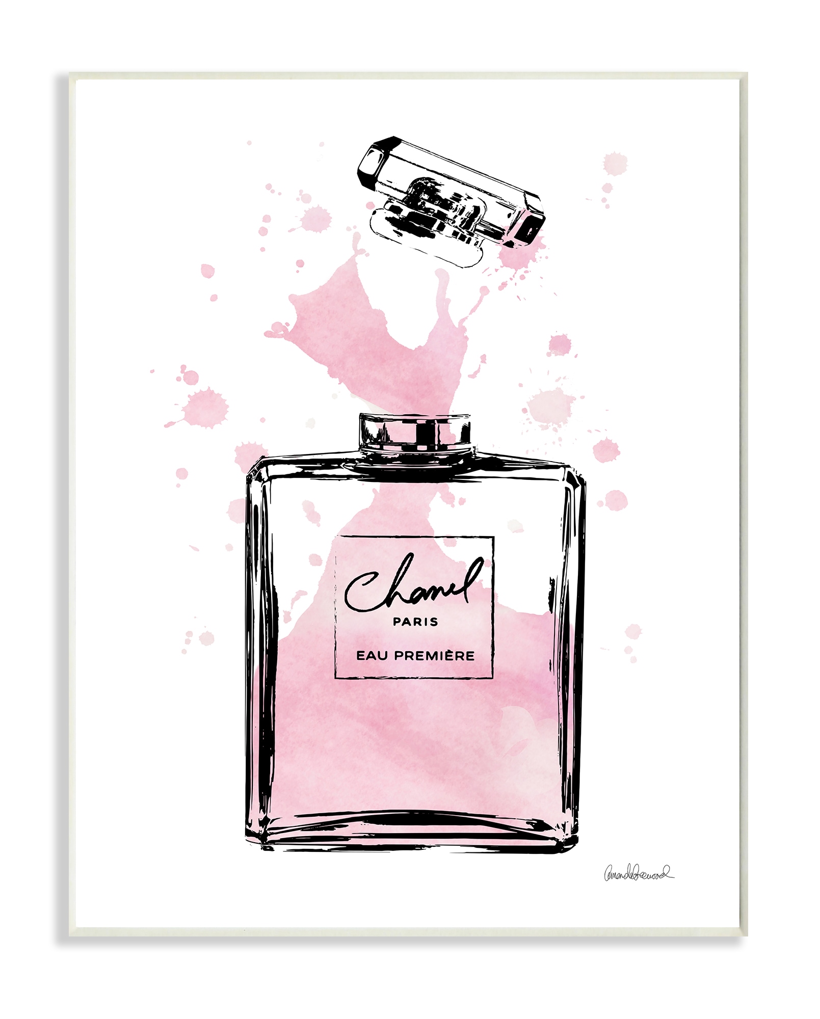 Stupell Industries Glam Fashion Perfume Bottle Blooming Flower Buds Graphic Art Unframed Art Print Wall Art, Design by Tava Studios