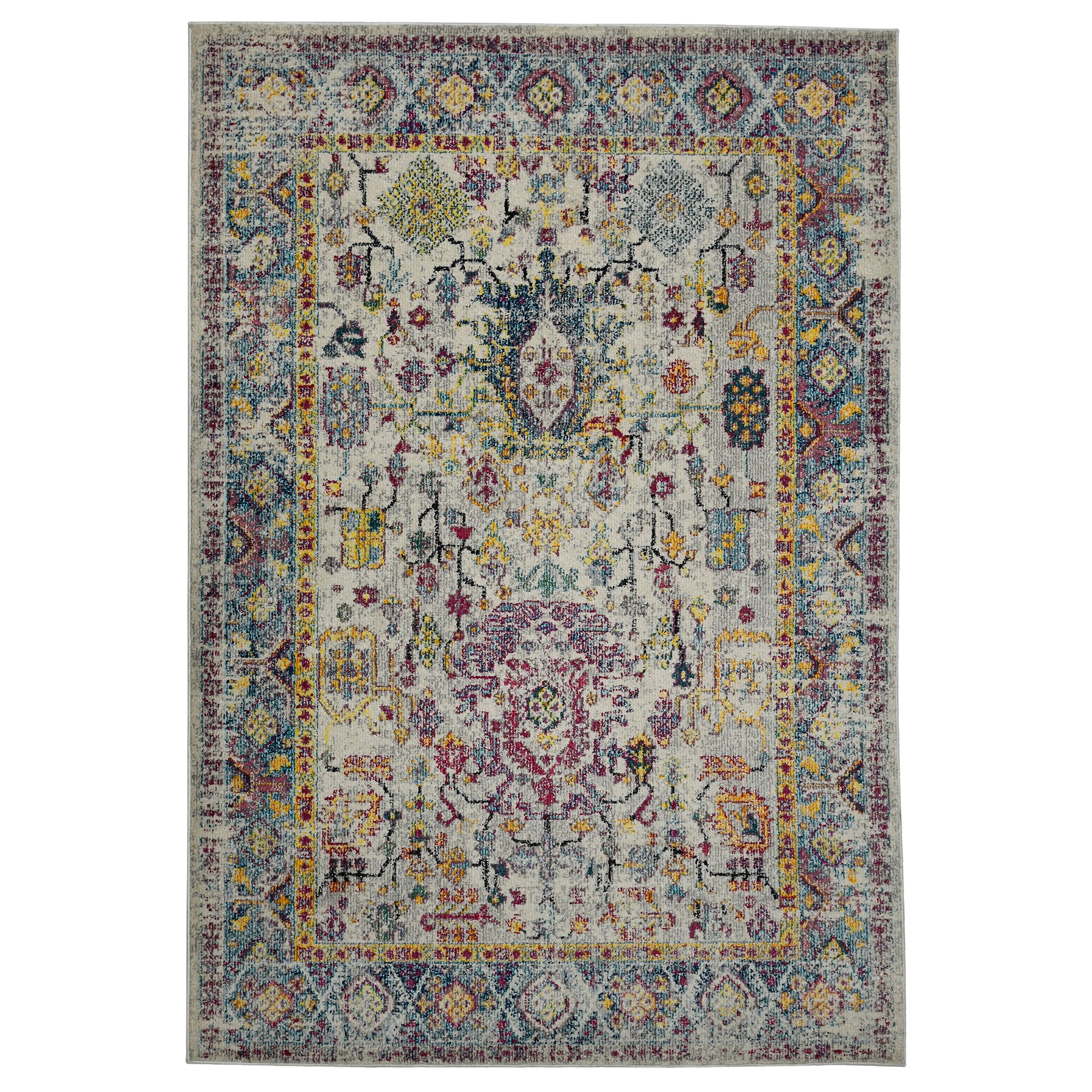 Uptown Bohemian Gray 5' x 7' Reversible Synthetic Area Rug