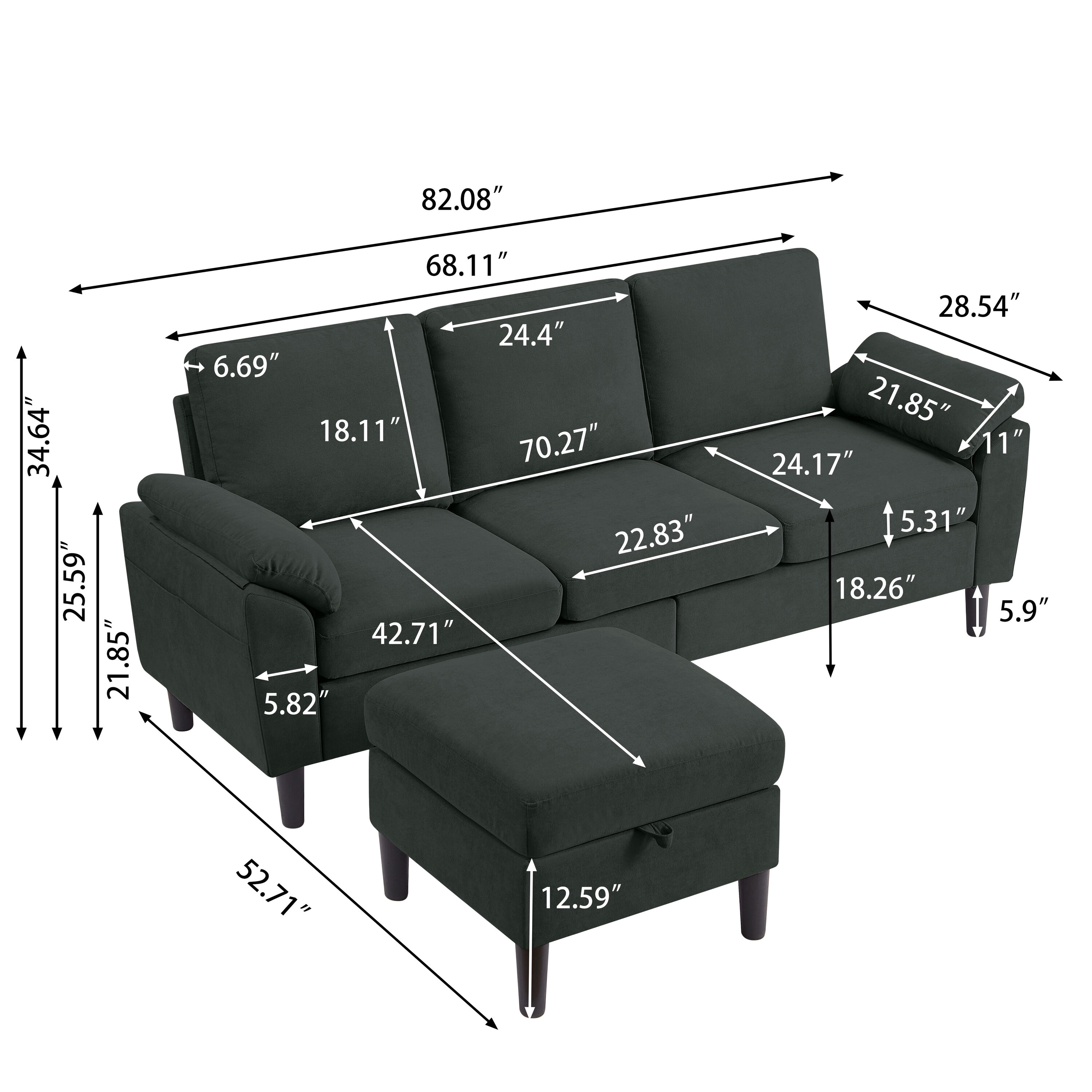 Jarenie YMX33BK Sofas-Loveseats - View #4