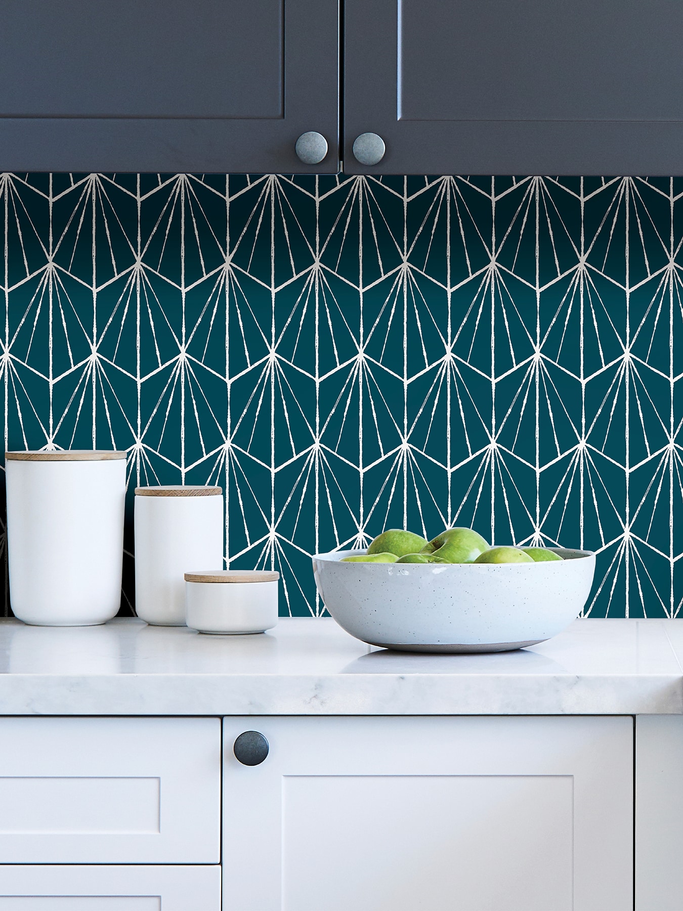 Indigo Geometric Self-Adhesive Peel and Stick Wallpaper