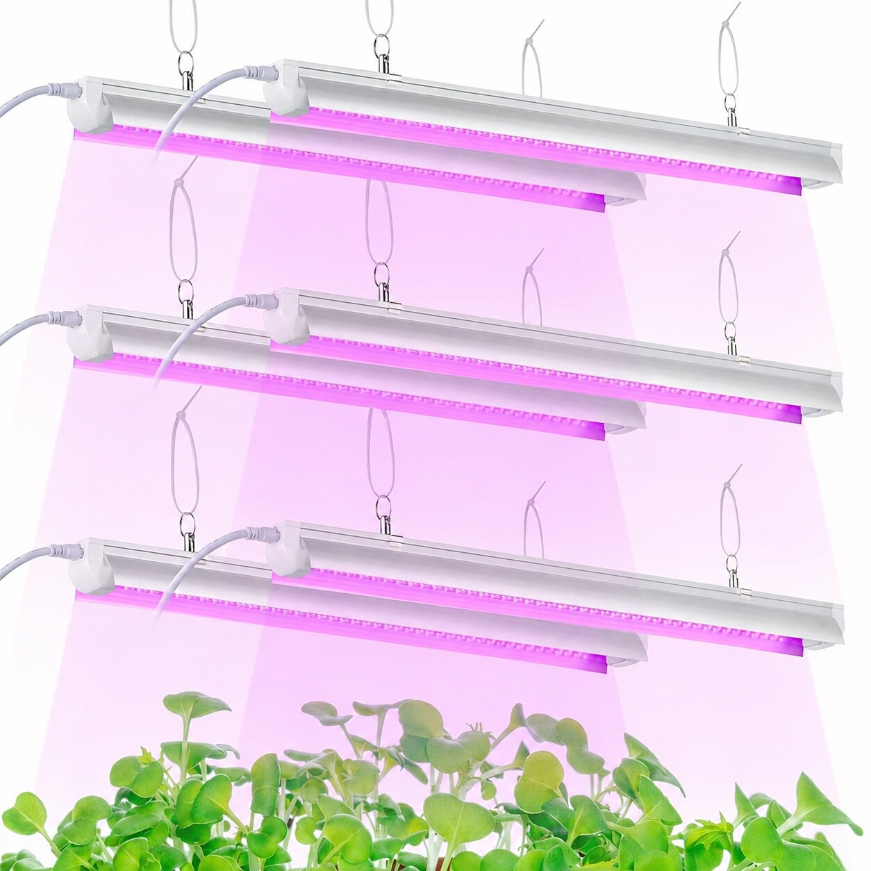 AOIZGMY  LED Grow Light Strips 2ft 150W Full Spectrum Sunlight for Indoor Plants Super Bright High Efficiency Aluminum Shell Easy Install 6 pack