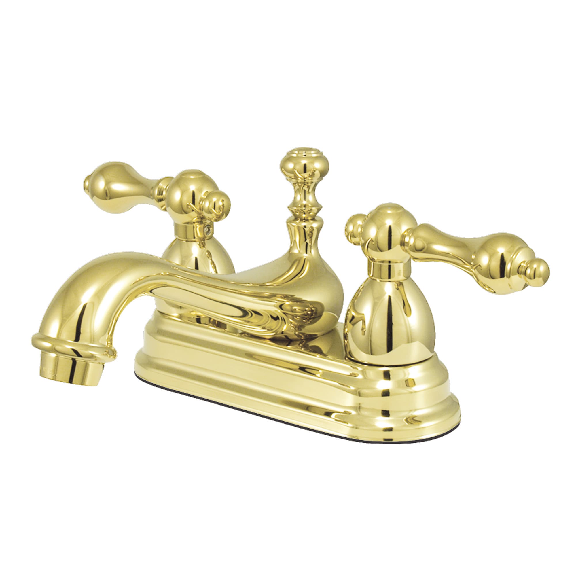 Elements of Design ES3602AL Chicago Polished brass 4-in centerset 2-handle Low-arc Residential Handle Bathroom Sink Faucet with Drain