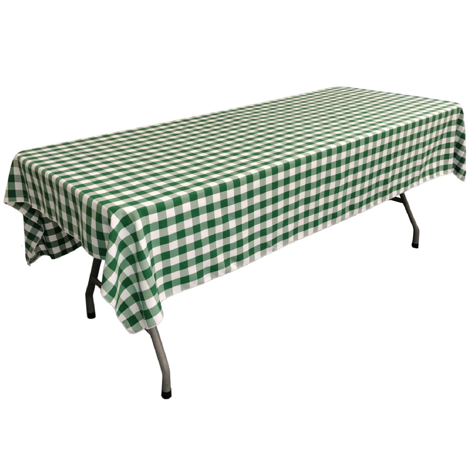 Slickblue Kitchen Dining Room Gingham Checkered Rectangular Tablecloth Polyester Table Cover for 6 ft or 8 ft Banquet Table Multiple Size and Color Options