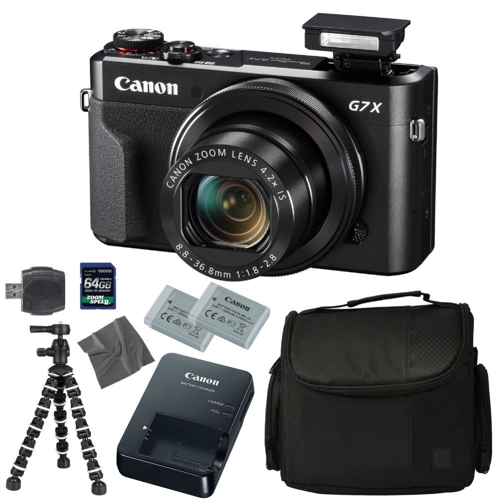 Canon PowerShot G7 X Mark II Digital Camera + 64GB 4K 1200X SDXC