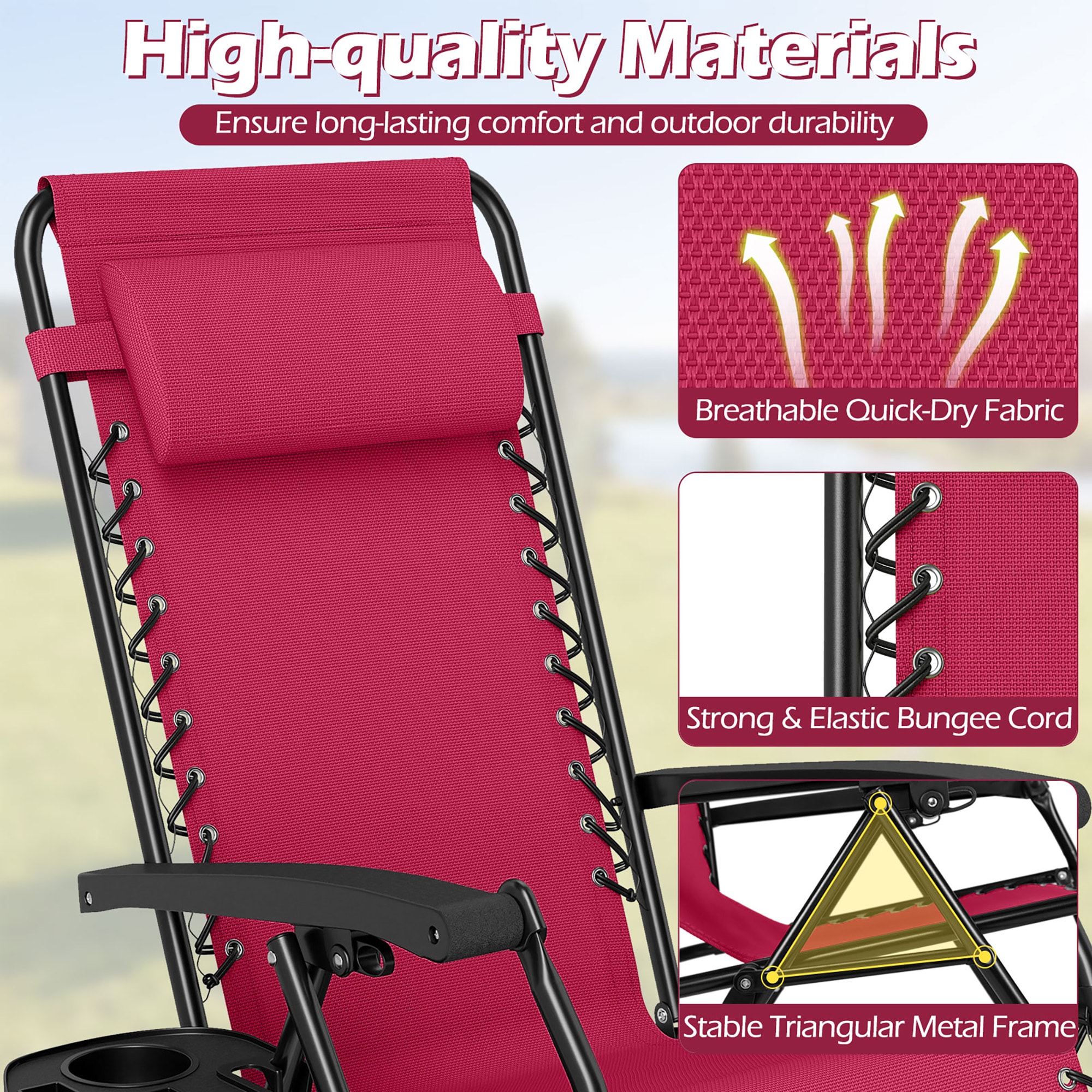 Costway HCST15658 Beach-Camping-Chairs - View #6