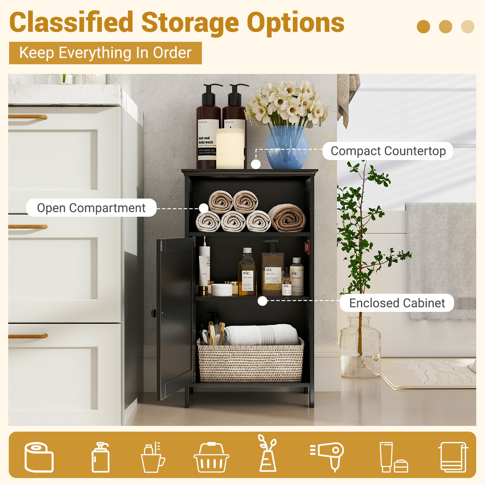 Costway CSHY006422 Linen-Cabinets - View #7