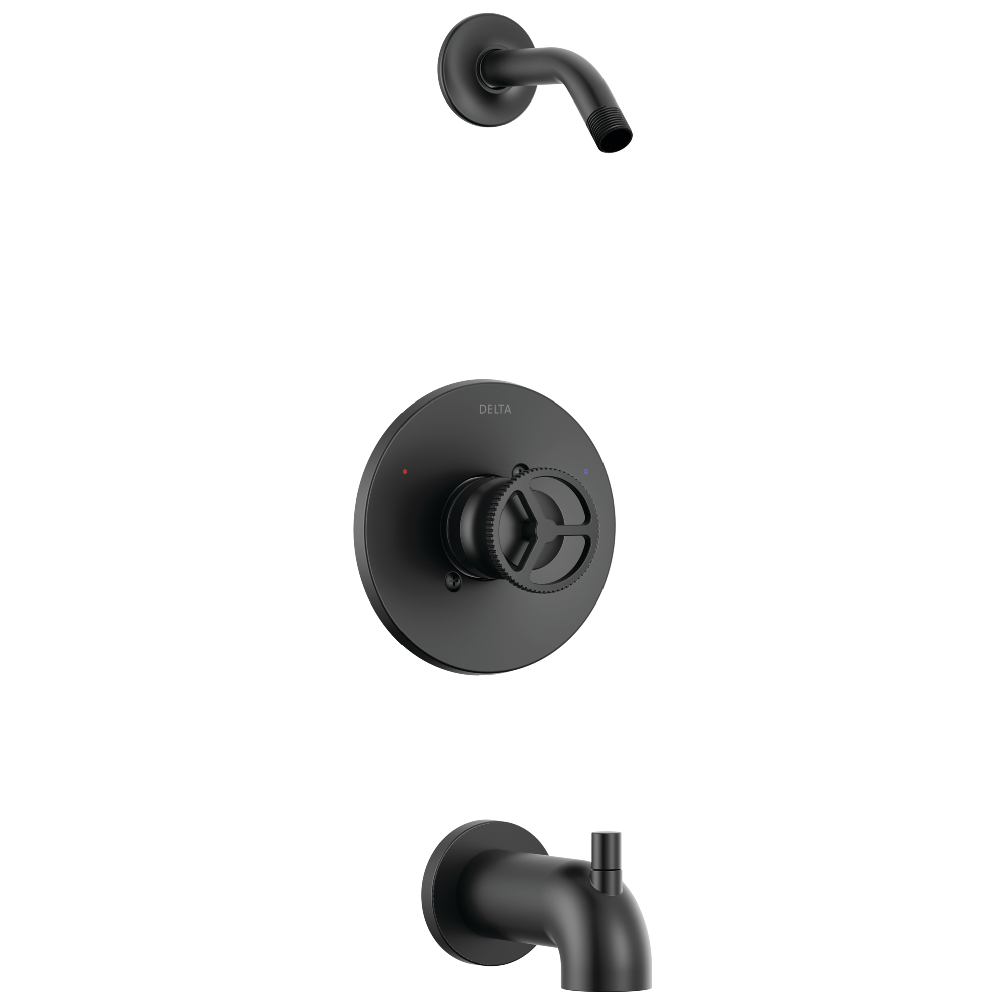 Delta T14458-BLLHD Trinsic Matte Black 1-handle Sold separately Round Bathtub and shower Faucet