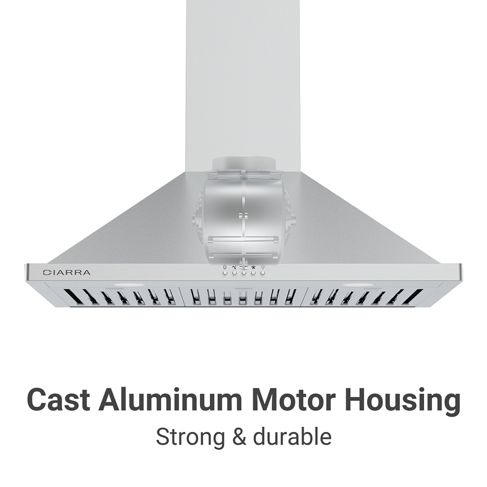 CIARRA Range Hood 30 inch Wall Mount Chimney Hood Range 450 CFM Ducted and  Ductless Kitchen Hood Vent in Stainless Steel, CAS75302