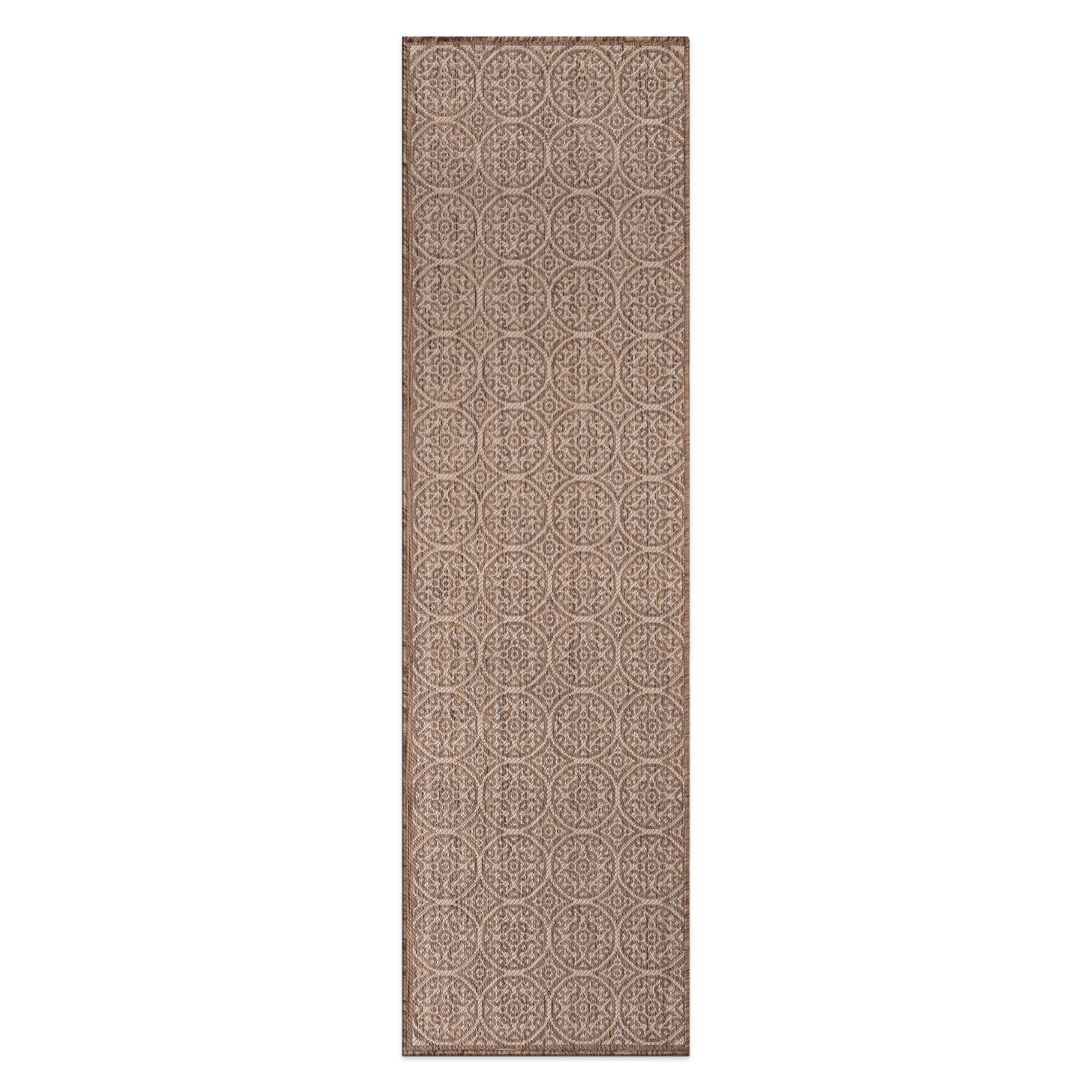 World Rug Gallery 121BROWN2X7 Summer 2 x 7 (ft) Loomed Polypropylene Brown Rectangular Indoor/Outdoor Floral/Botanical Mid-Century Modern Area rug