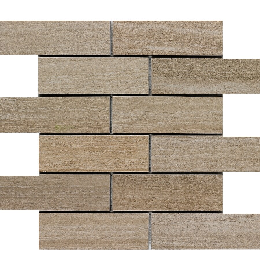 Style Selections Leonia Silver 12-in x 12-in Glazed Porcelain Brick Subway Floor and Wall Tile (0.96-sq. ft/ Piece)