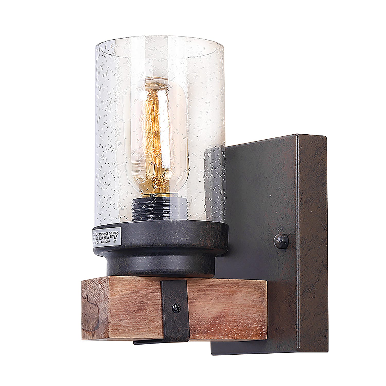 Delarpo W0018 4.75-in W 1 -Light Antique Brown Farmhouse Wall Sconce