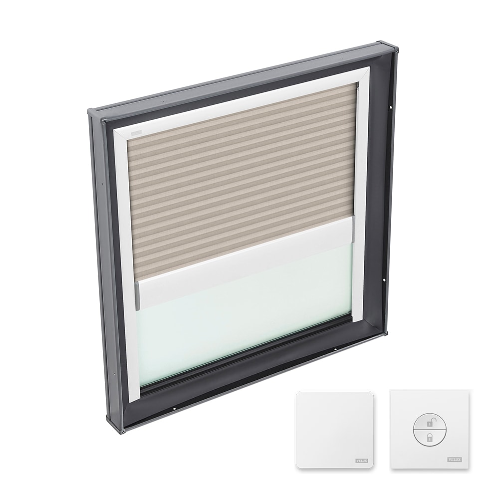 VELUX FCM 2222 204FS01XW 22.5-in x 22.5-in Fixed Curb Mount Skylight with Laminated Low-e Argon Glass and Light-filtering Blinds Included