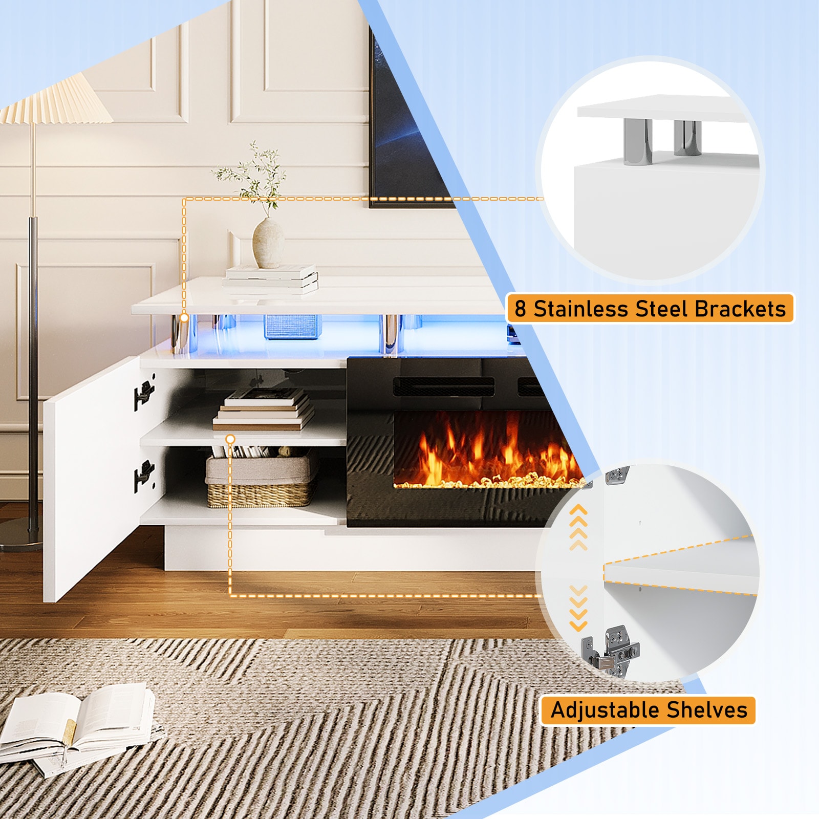 Bapipro TE29A14BW Electric-Fireplaces - View #4