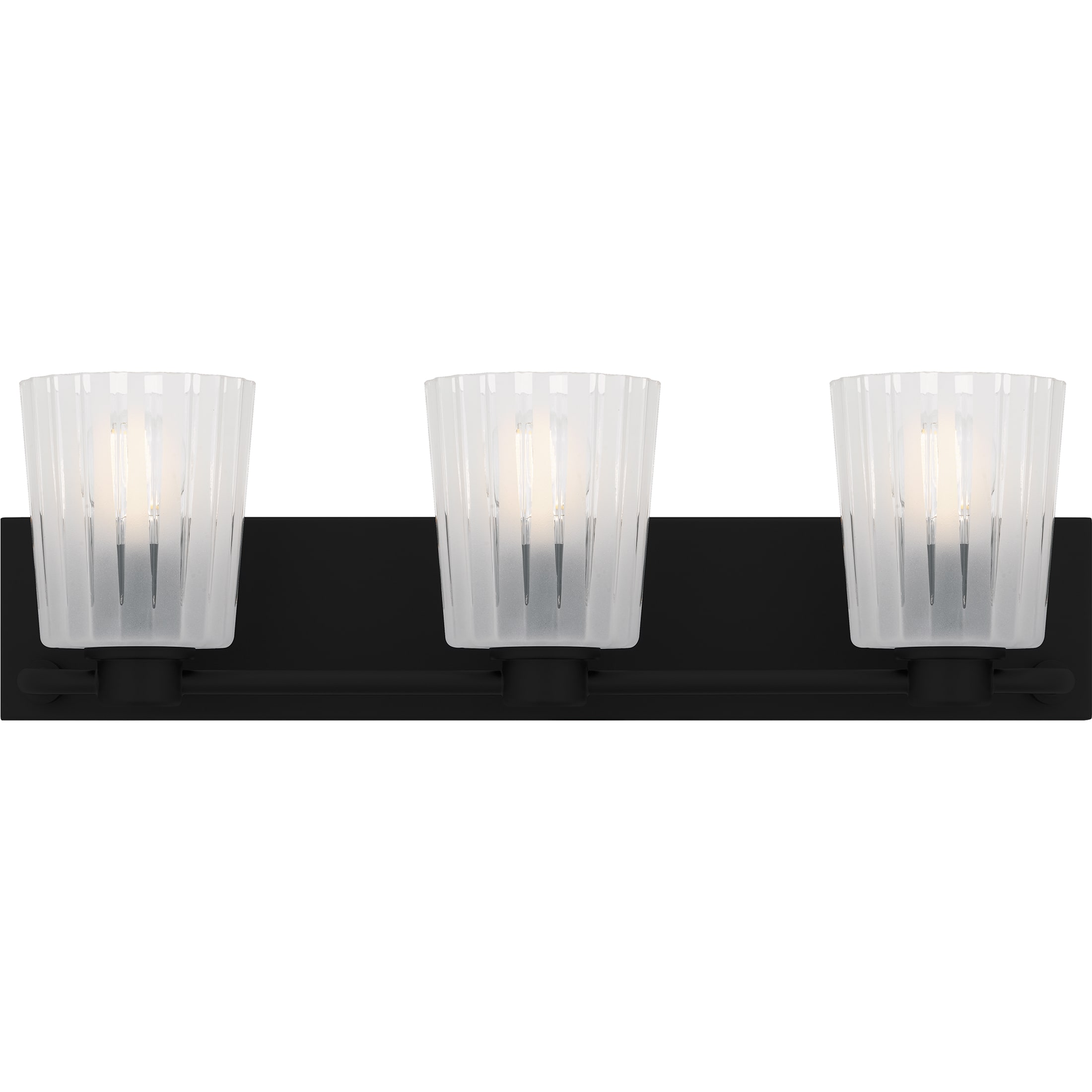 Quoizel - Gray 24-in 3 Light Matte Black Transitional Bathroom Vanity light