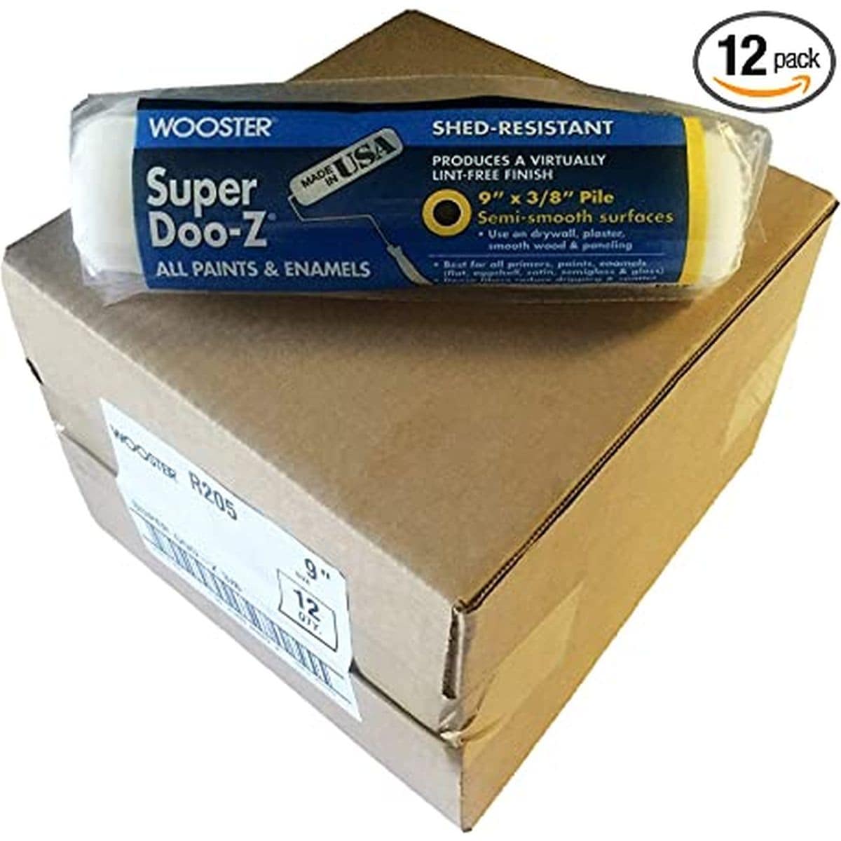 Wooster R205-9-12PK Genuine 9in Super Doo-Z 3/8in Nap Roller Cover 12-Pack R205-9-12PK
