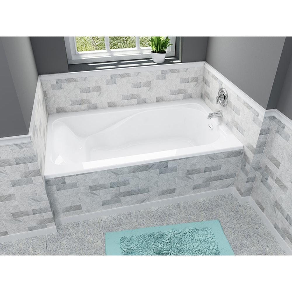 American Standard Cadet 42-in x 72-in White Acrylic Rectangle Drop-in Soaking Bathtub ( Reversible Drain )