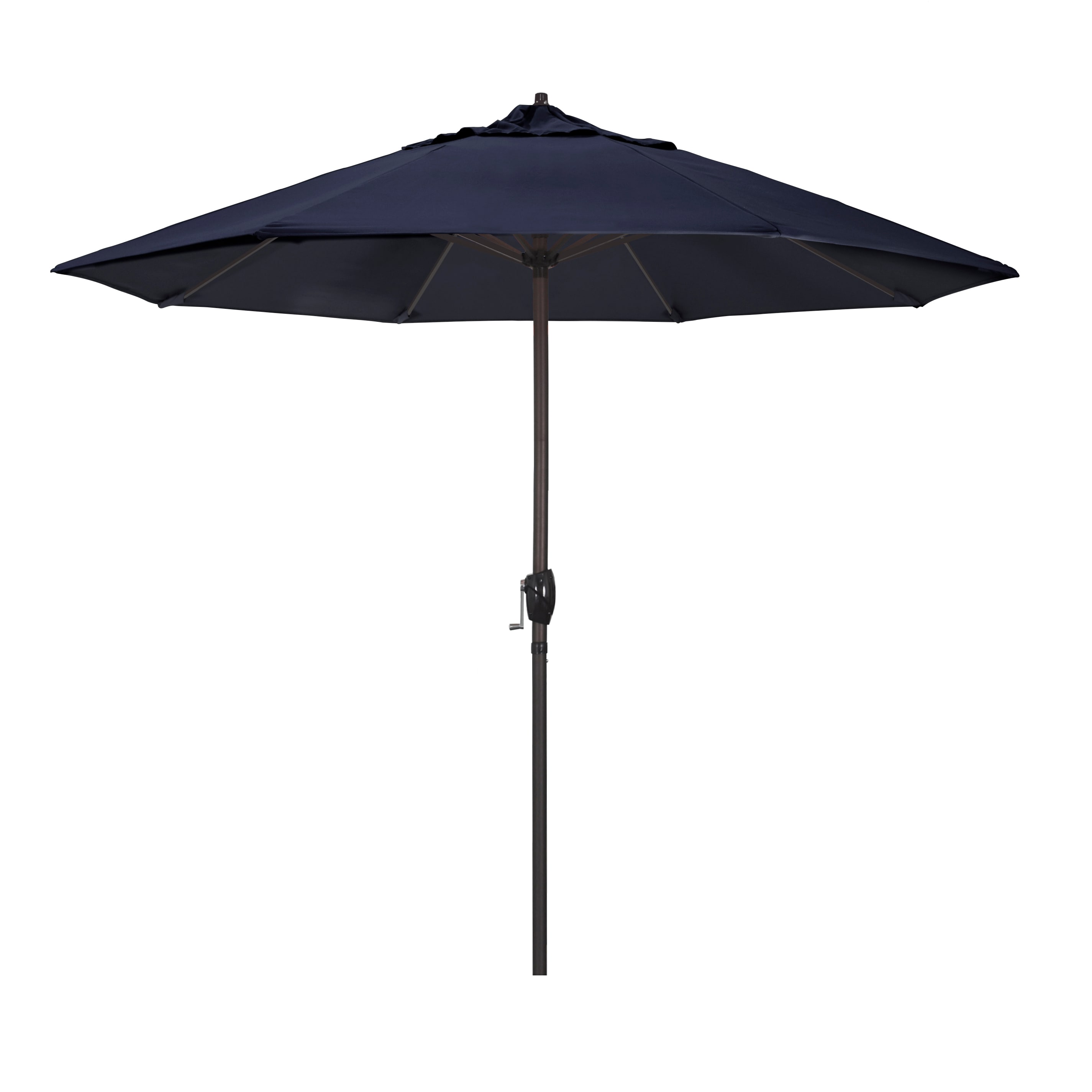 9 ft Navy Blue Sunbrella Aluminum Patio Umbrella with Crank and Tilt